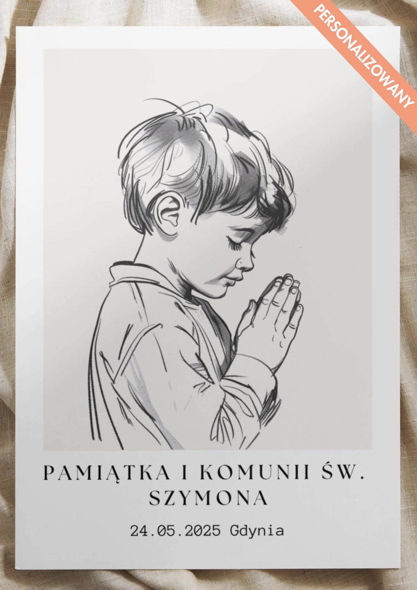 Personalizowany Plakat na Pierwszą Komunię Świętą – Niezapomniana Pamiątka dla Chłopca