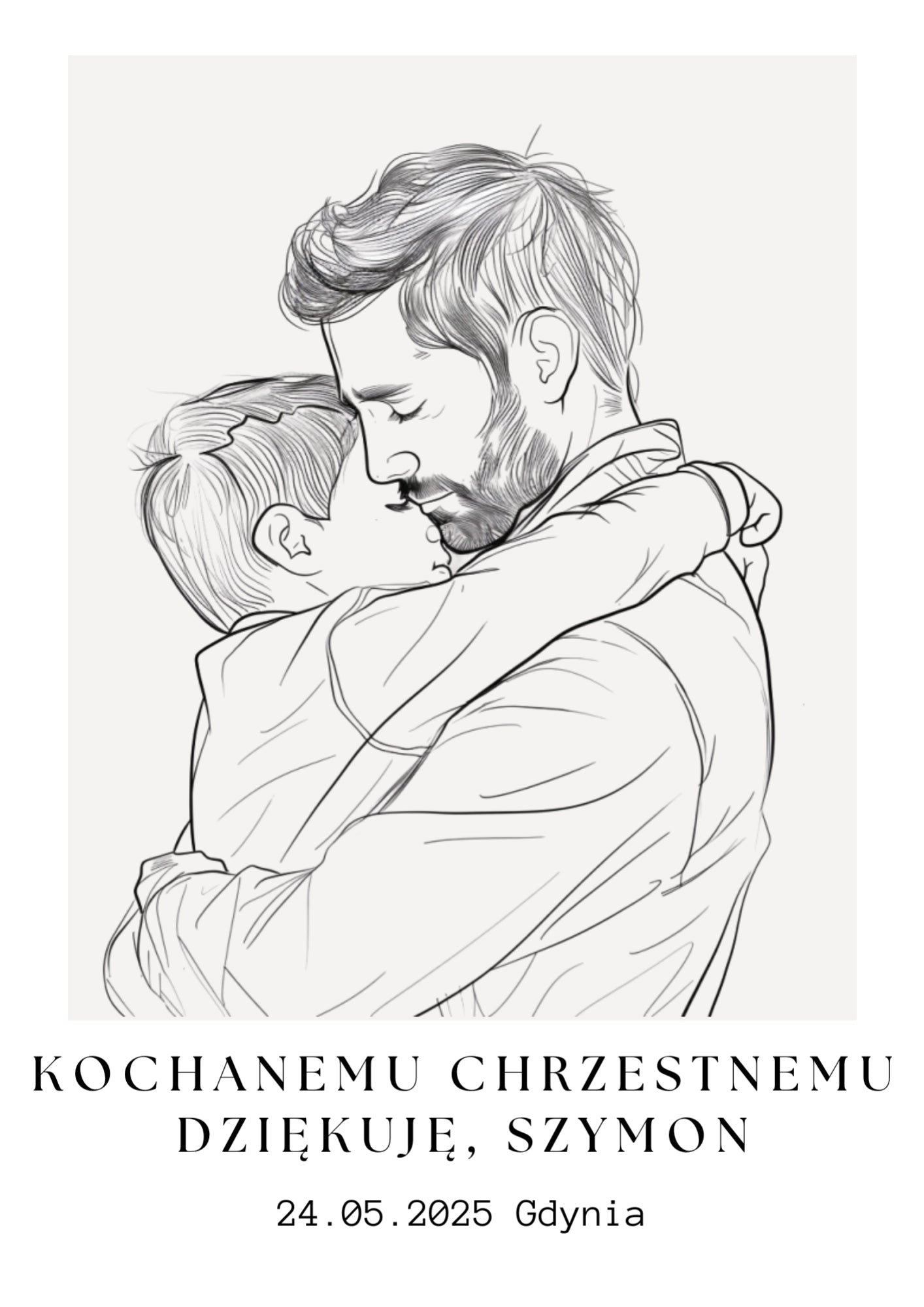 Personalizowany Plakat z Podziękowaniem dla Ojca Chrzestnego od Chłopca
