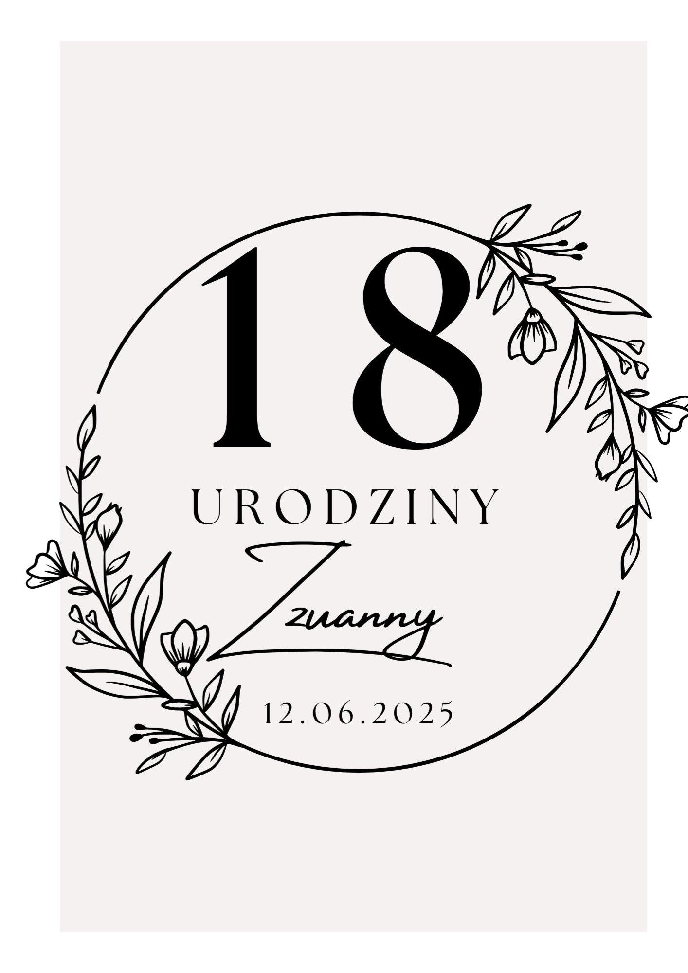 Personalizowany Plakat Powitalny na Urodziny – Elegancka Dekoracja i Pamiątka