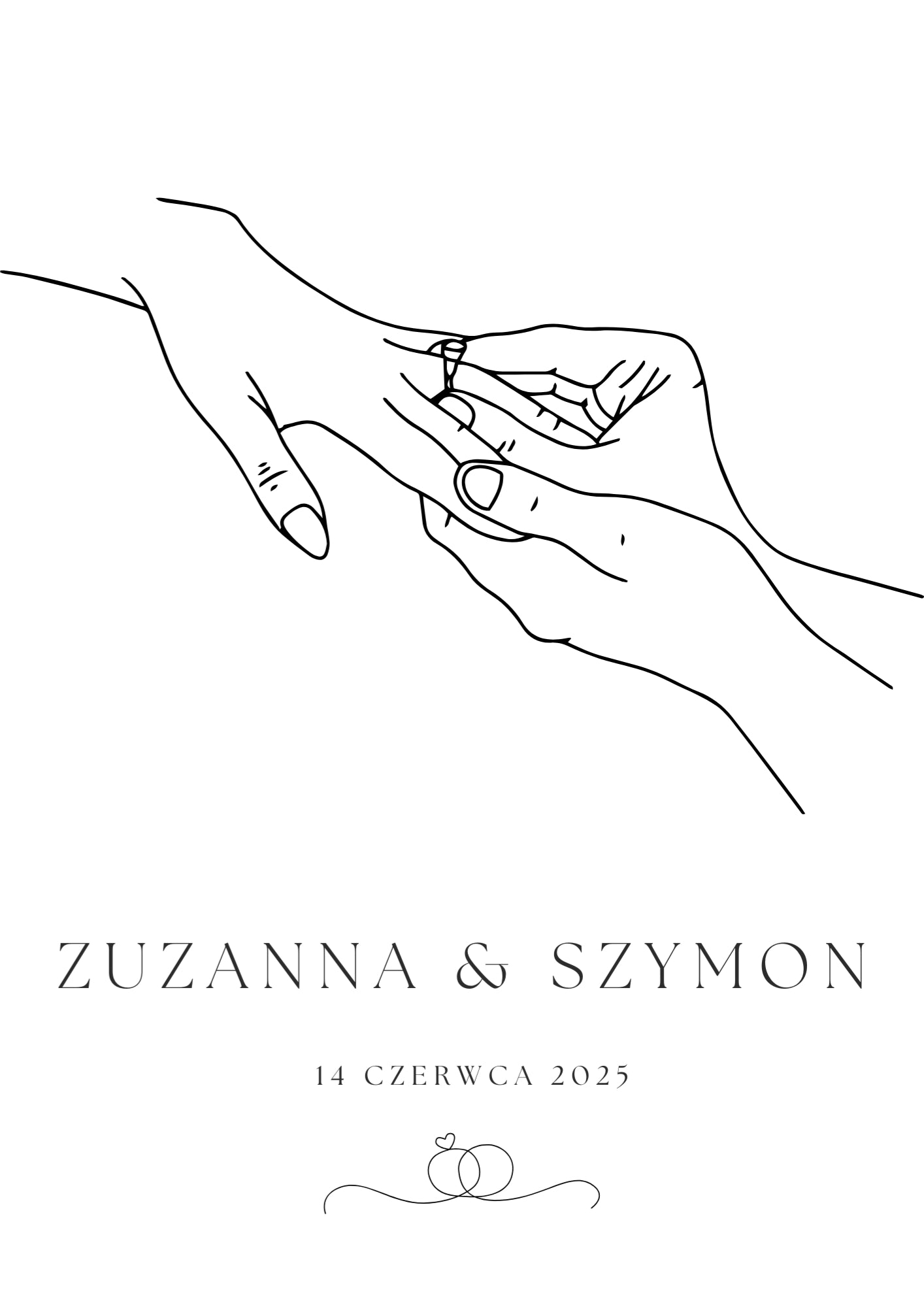 Personalizowany Plakat z Momentem Założenia Obrączki – Pamiątka Ślubu lub Zaręczyn