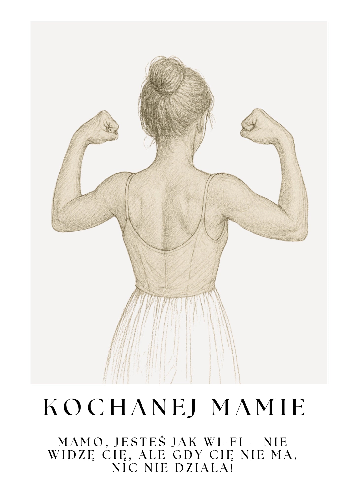 Personalizowany Plakat na Dzień Mamy z Ilustracją Silnej Mamy