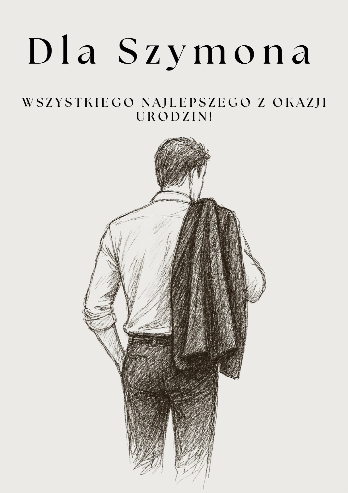 Personalizowany Plakat Urodzinowy z Męską Sylwetką – Stylowy Prezent Dla Niego