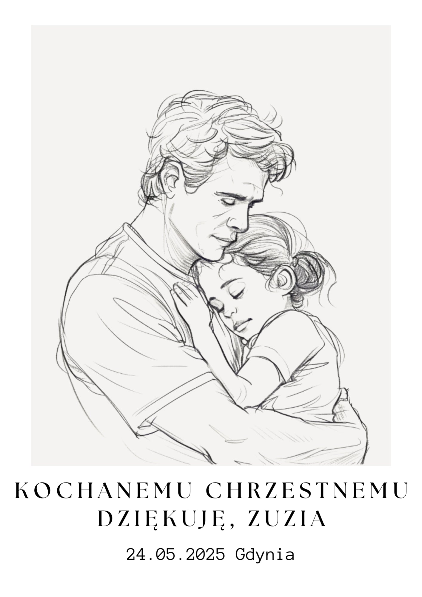 Personalizowany Plakat z Podziękowaniem dla Ojca Chrzestnego od Dziewczynki