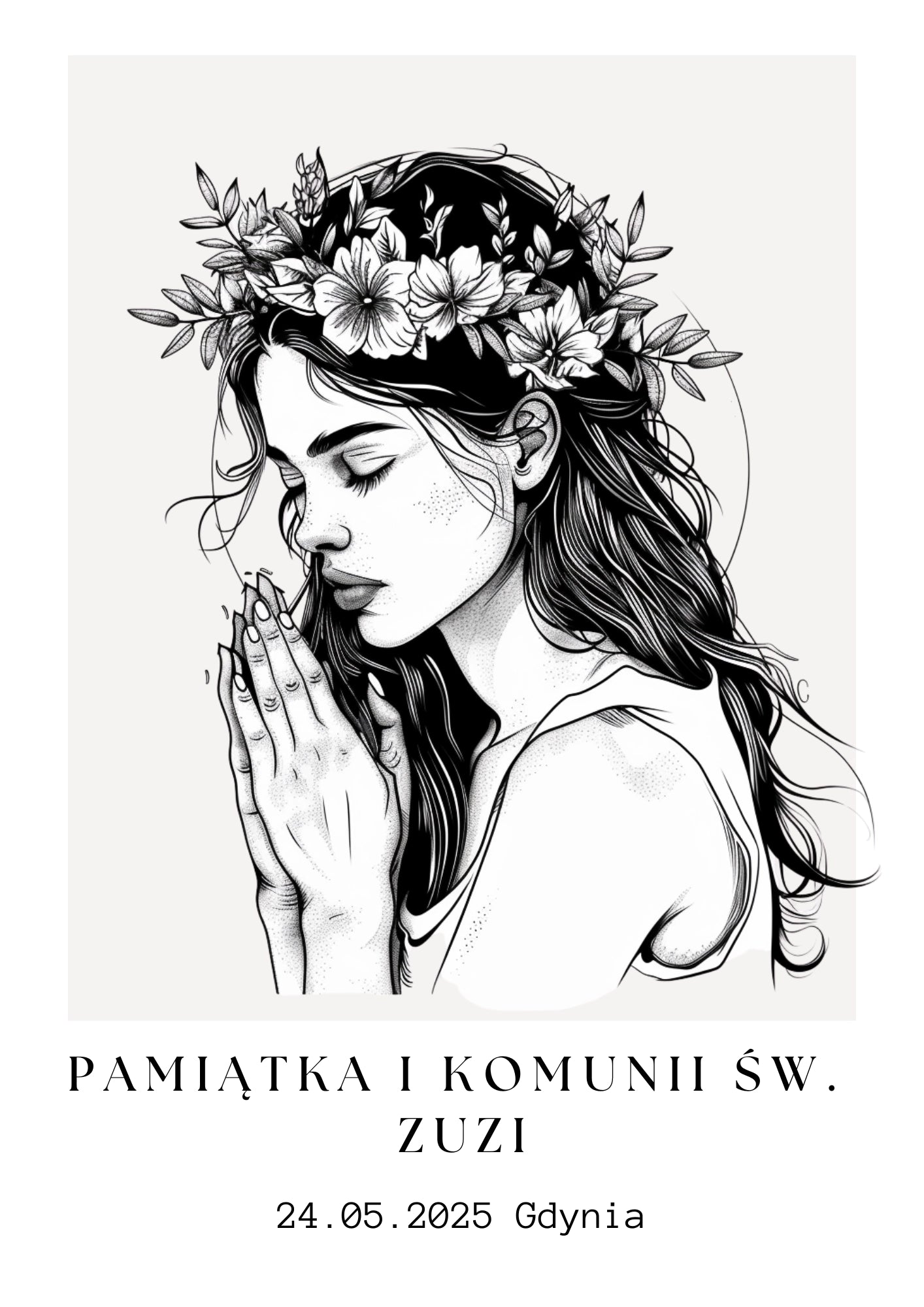 Personalizowany Plakat na Pierwszą Komunię Świętą – Wyjątkowa Pamiątka dla Dziewczynki