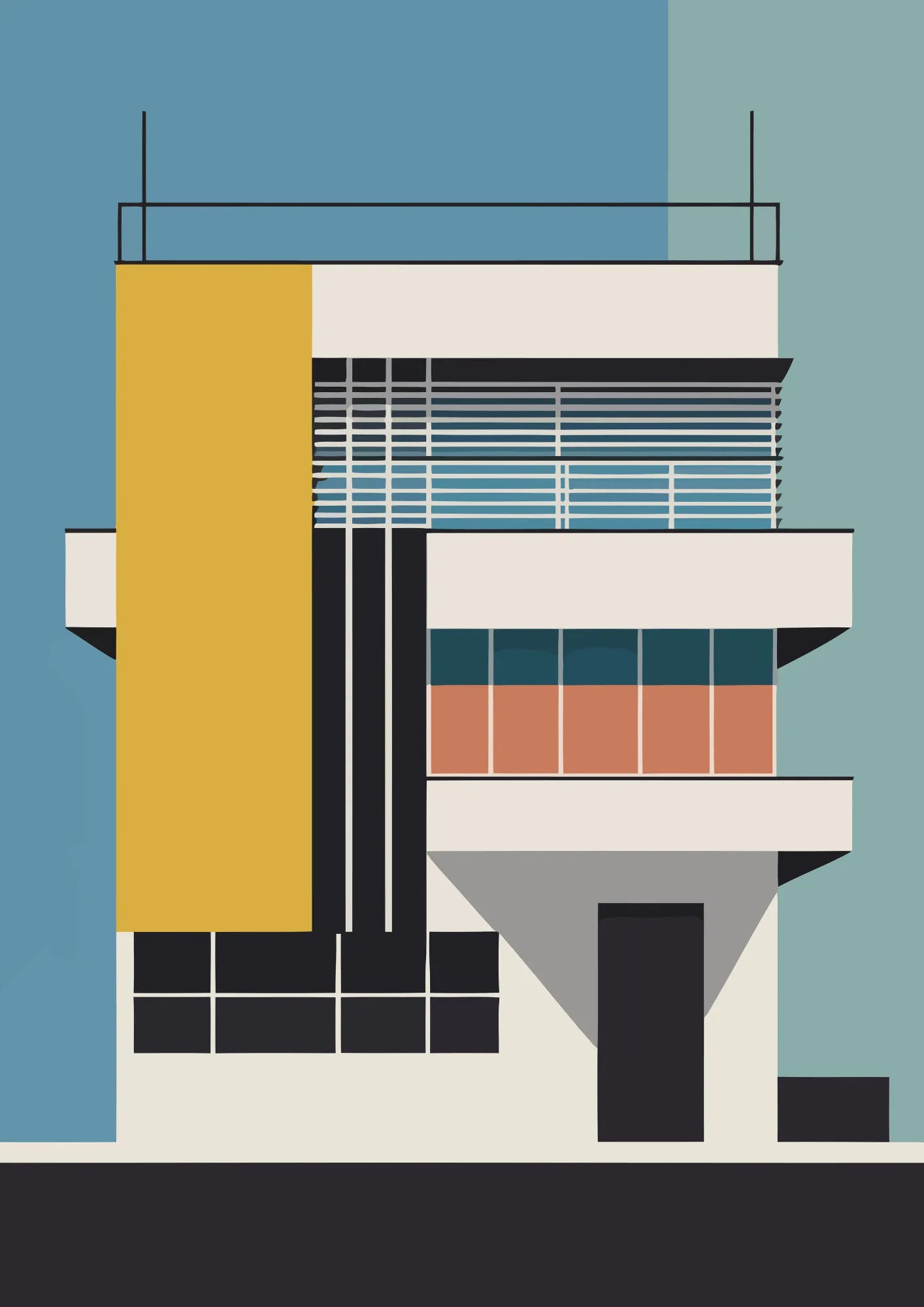 Bauhausowy Minimalizm w Architekturze Plakat