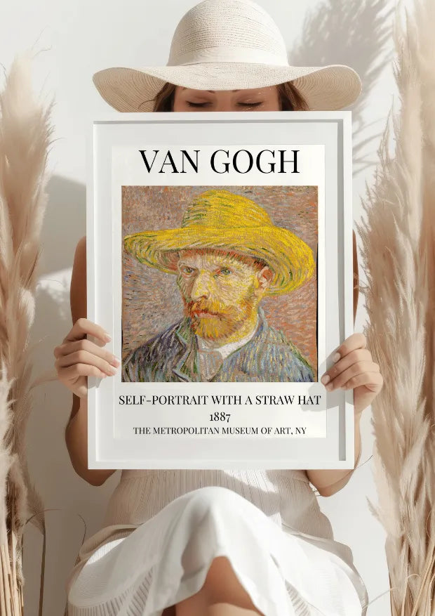 Van Gogh Autoportret w Słomkowym Kapeluszu 1887 Plakat