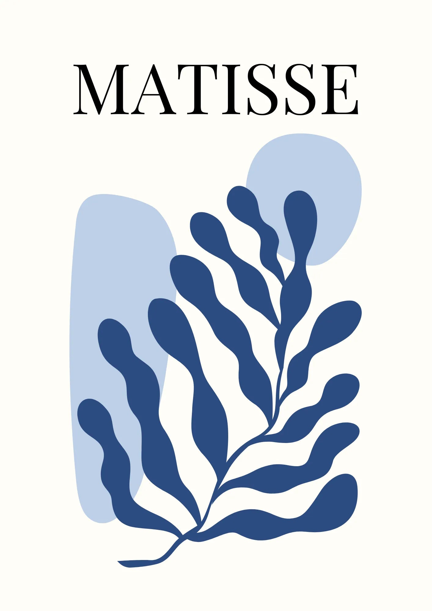 Matisse Niebieskie Abstrakcyjne Liście Plakat