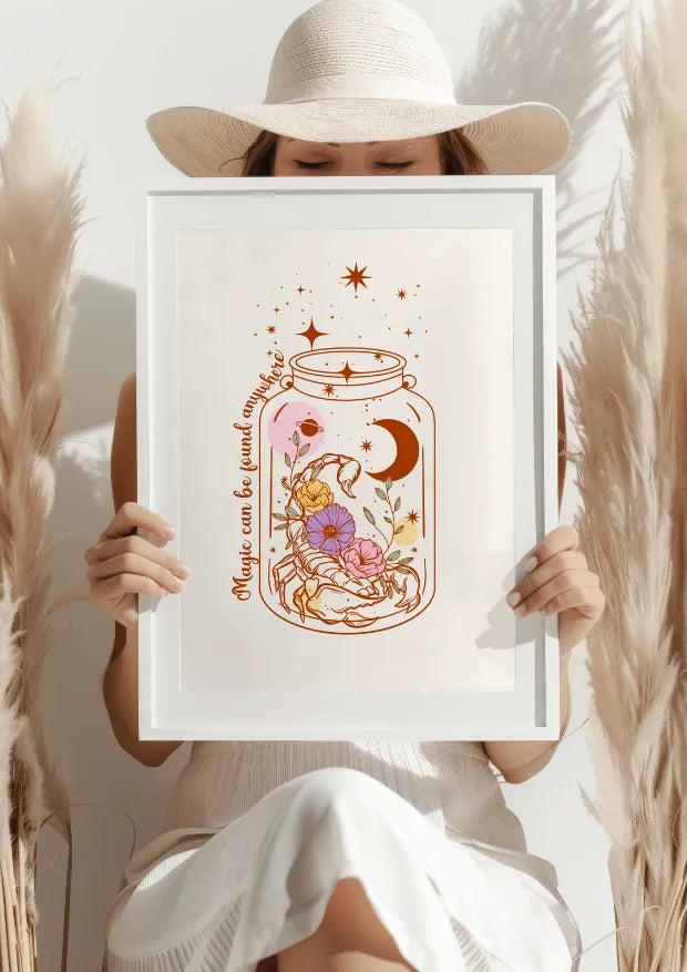 Magia w Słoiku Kwiatów i Gwiazd Plakat