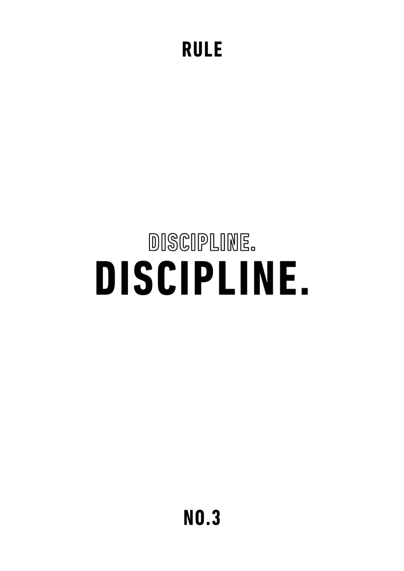 Rule of Discipline Plakat