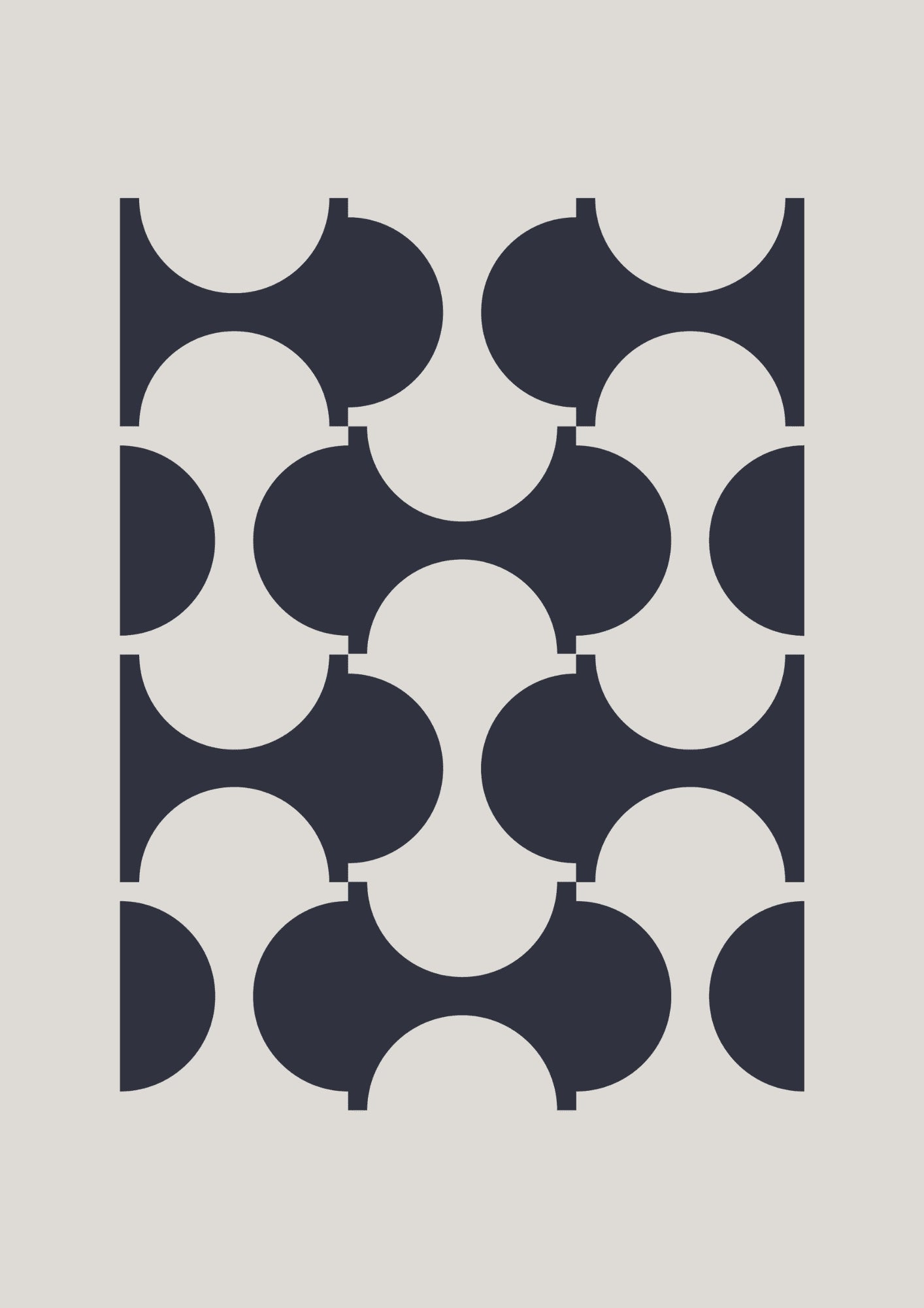 Minimalistyczna Abstrakcja w Ciemnym Granacie Plakat