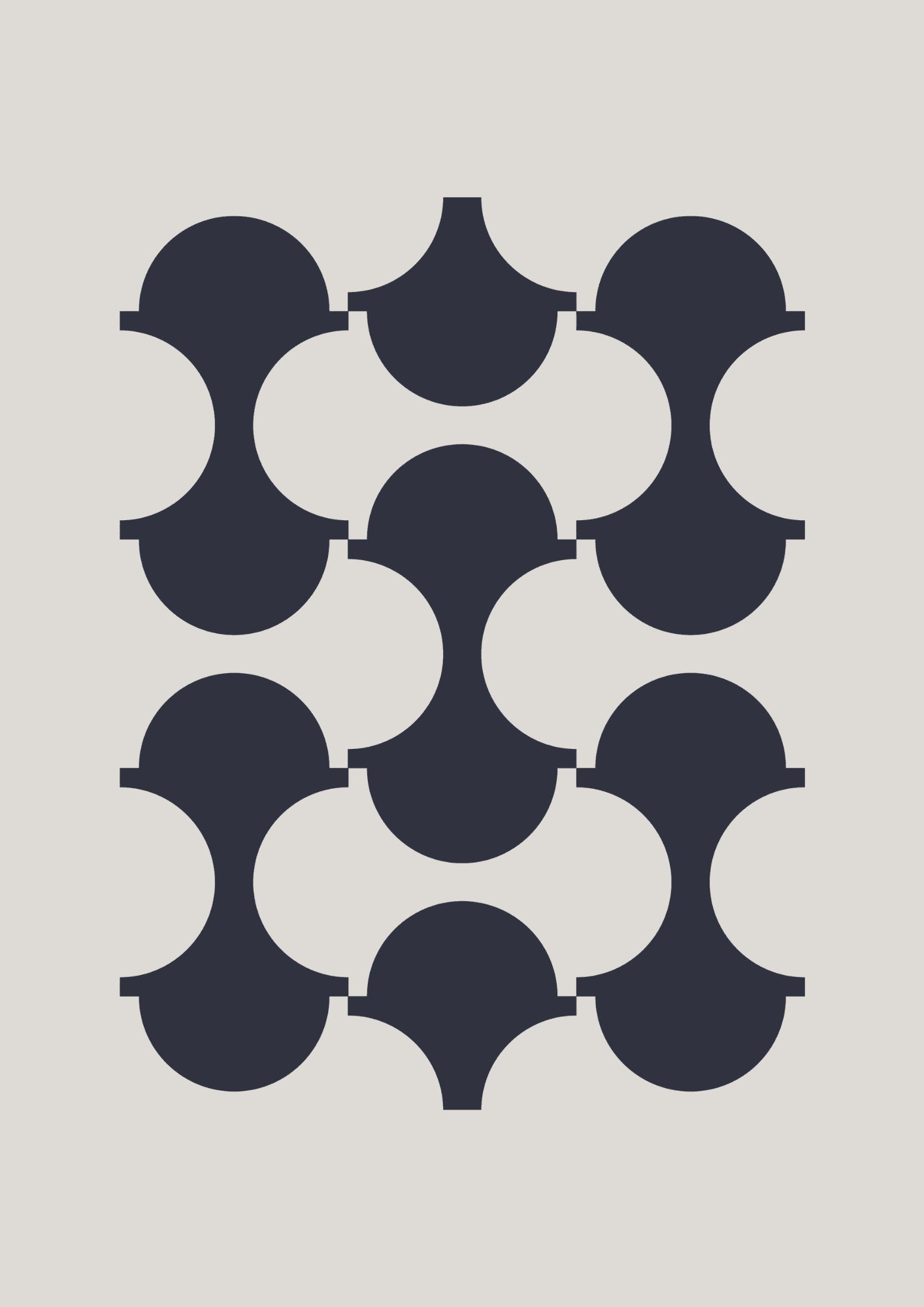 Minimalistyczny Granatowy Wzór Geometryczny Plakat