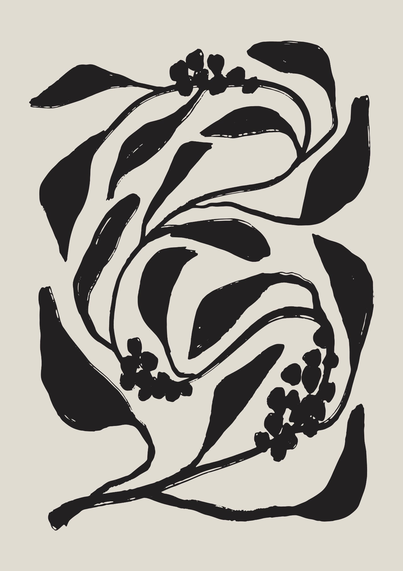 Abstrakcyjna Botaniczna Forma Plakat