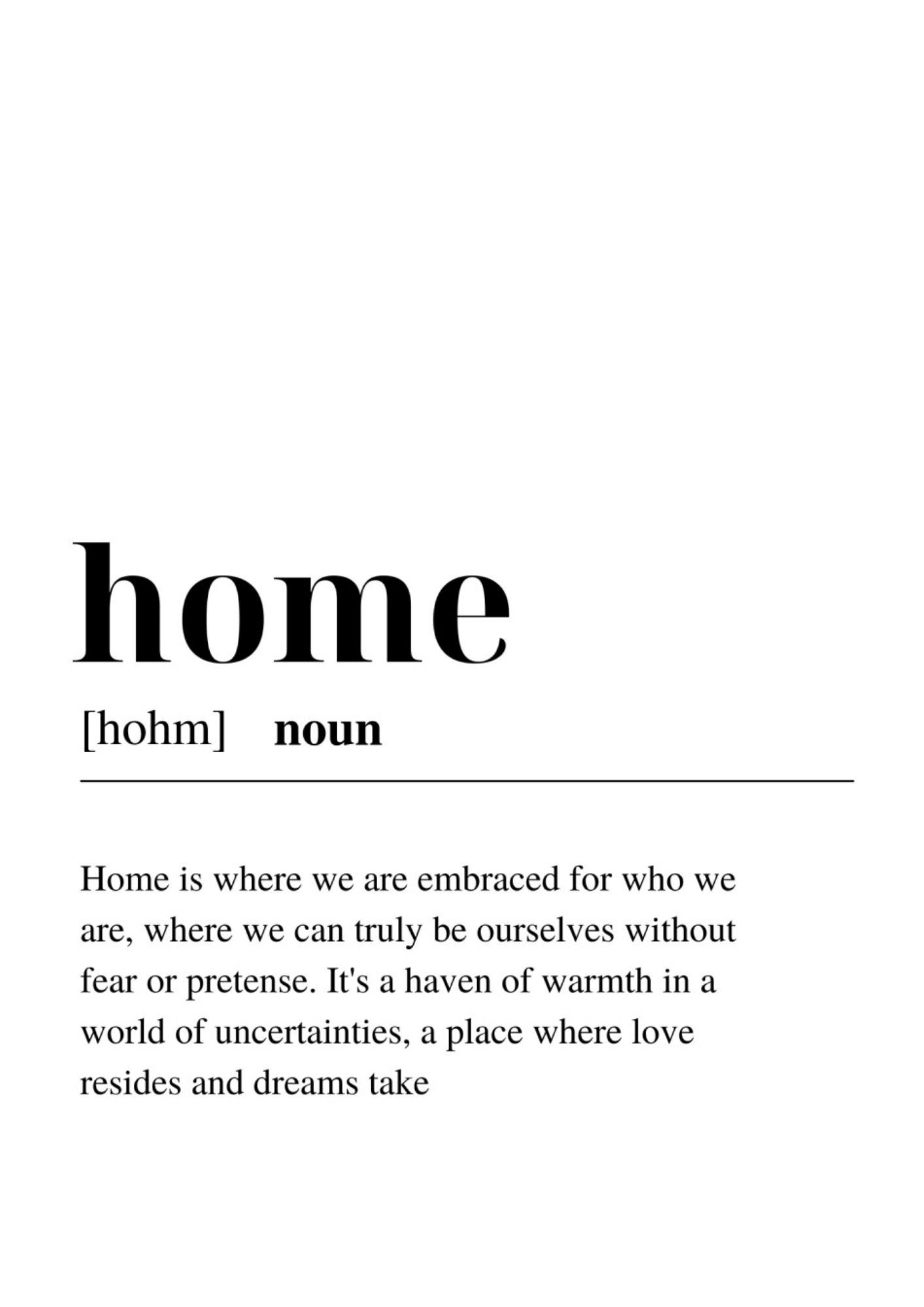 Home Definition Plakat