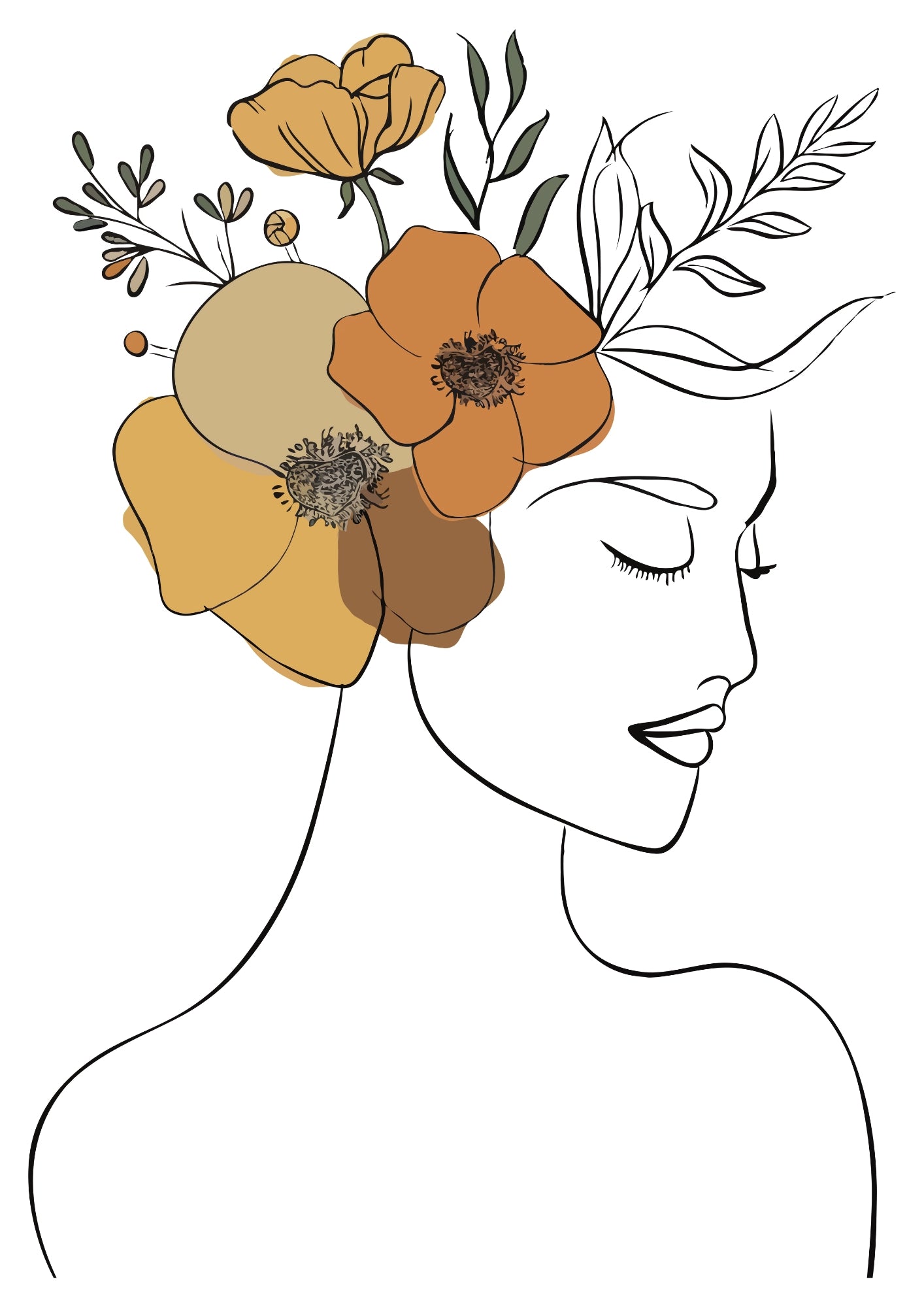 Kobieta z Kwiatowym Wieńcem Plakat