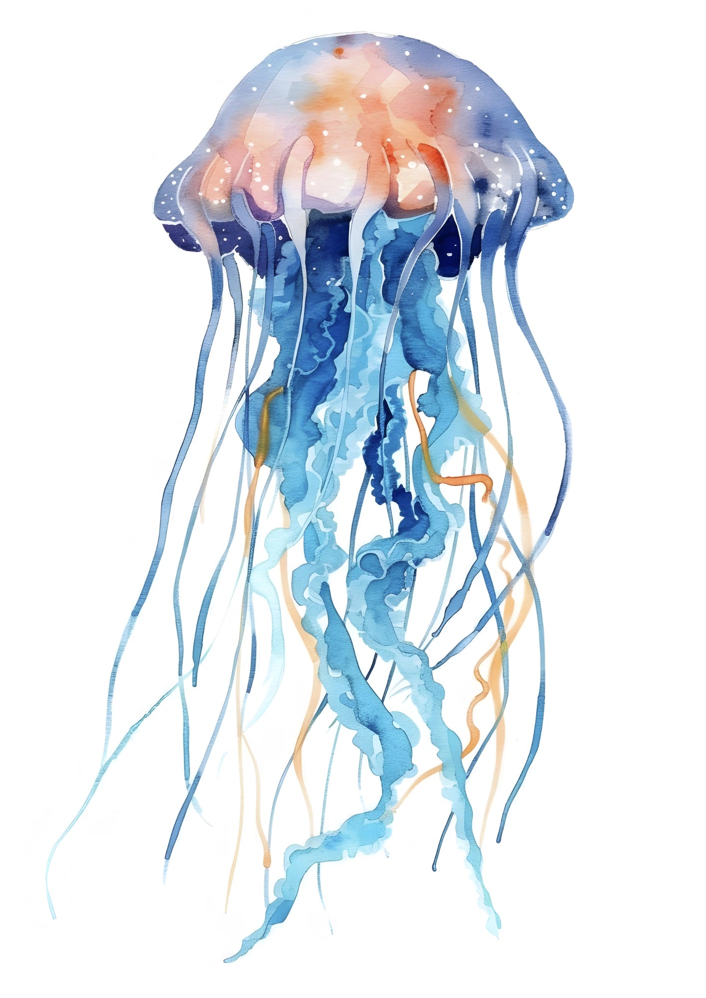 Delikatna Meduza Akwarelowa Plakat