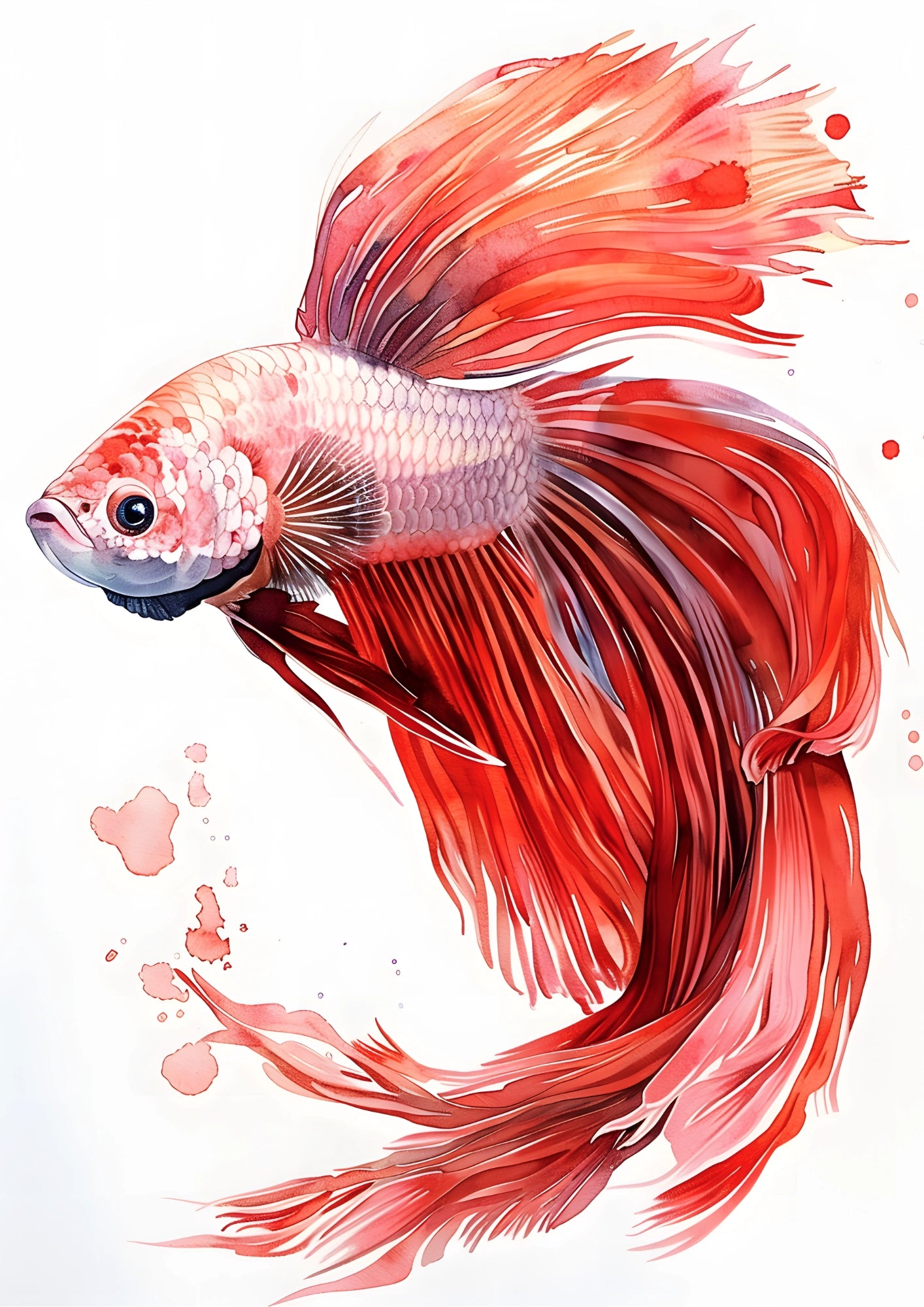 Akwarelowy Betta Fish Plakat