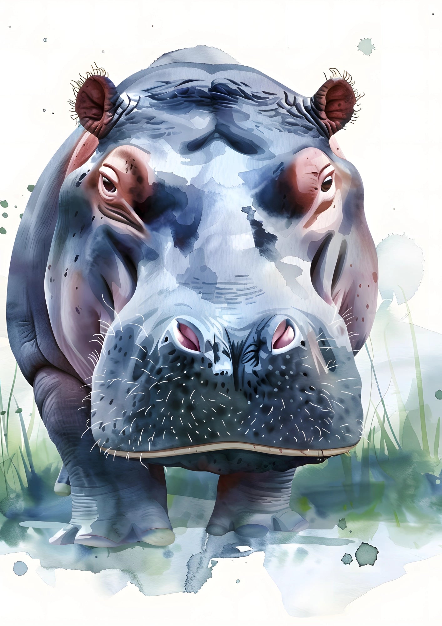 Hipopotam w Porannym Słońcu Plakat