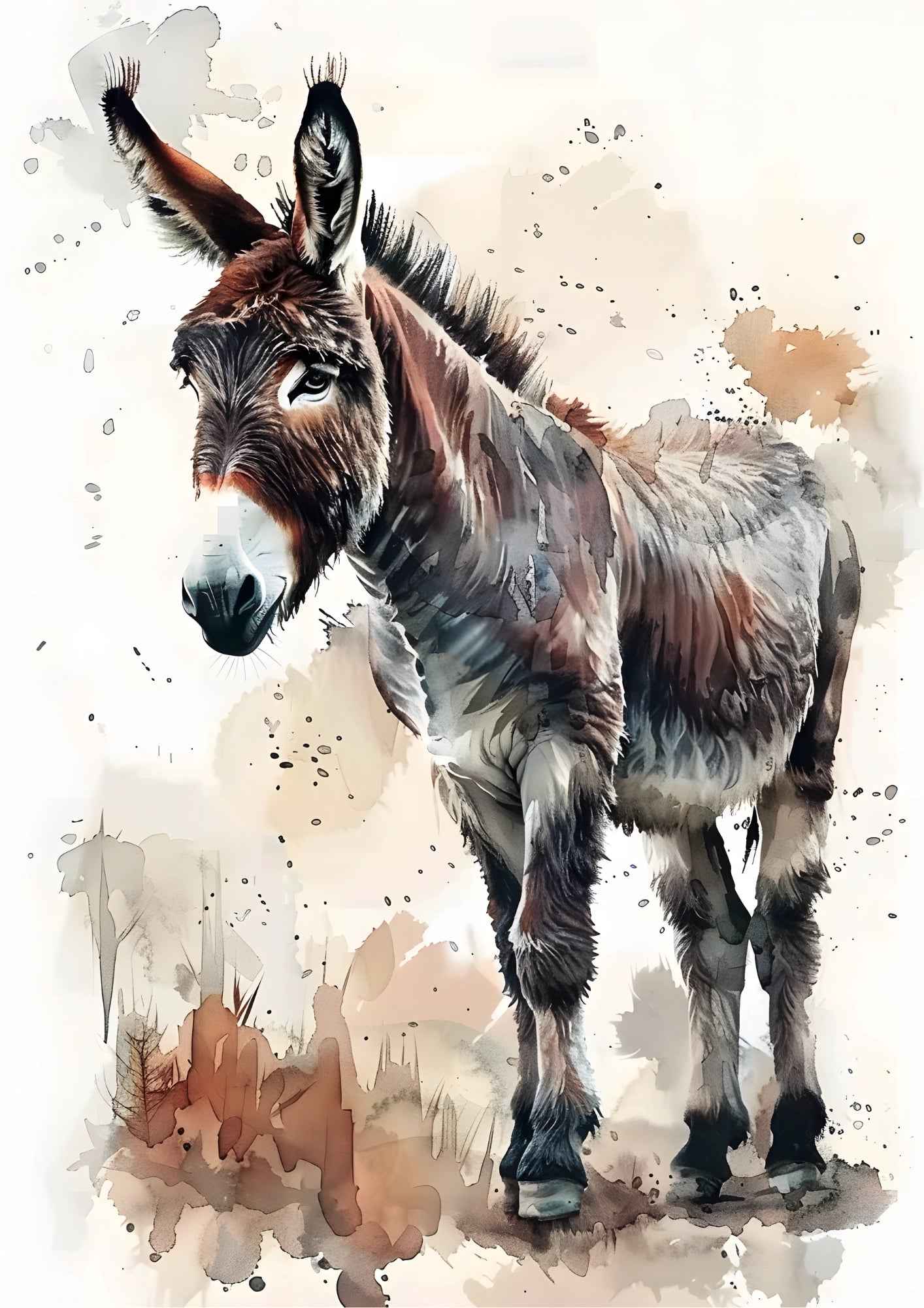 Uroczy Osiołek na Łące Plakat