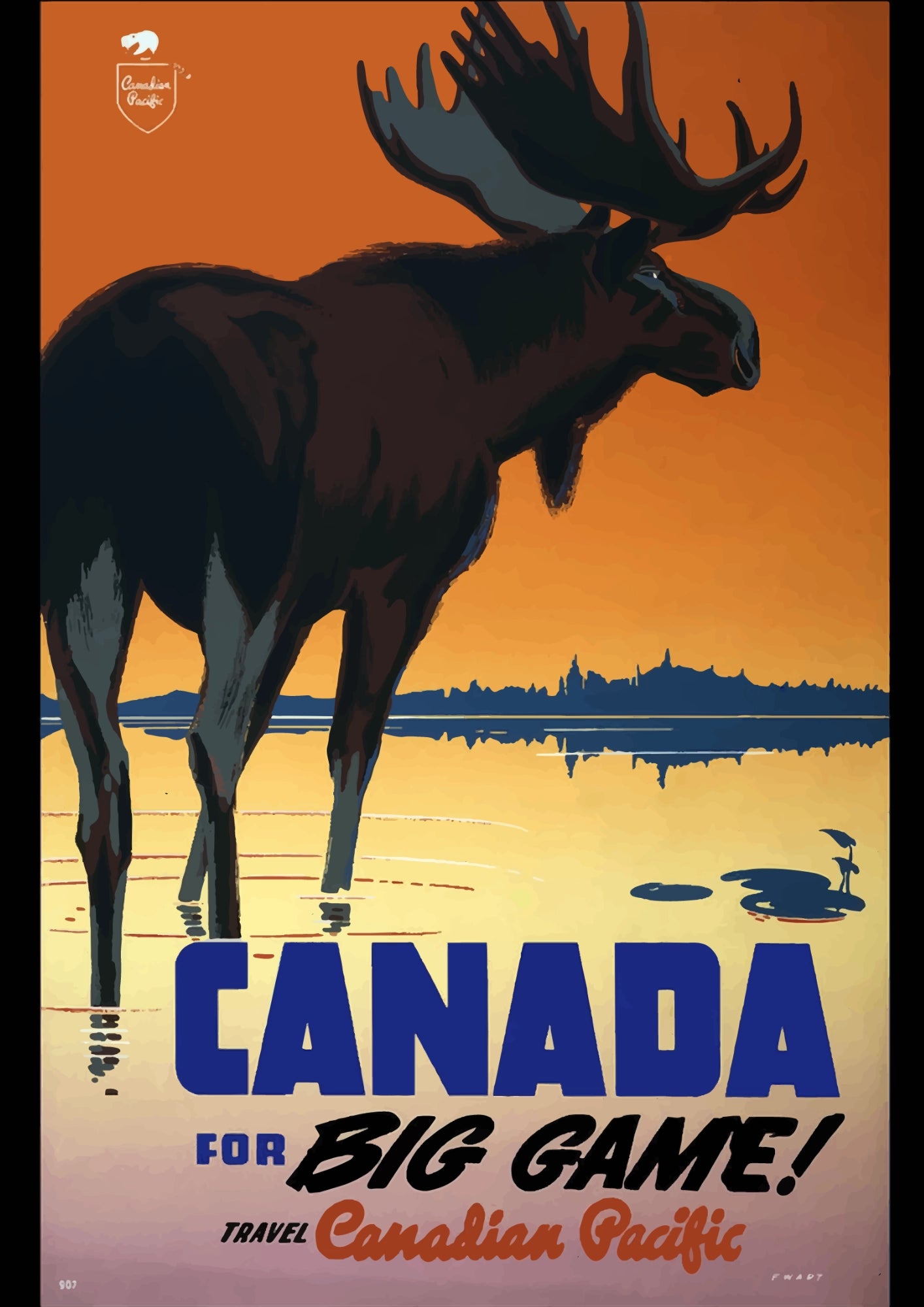 Canada Big Game Vintage Travel Plakat