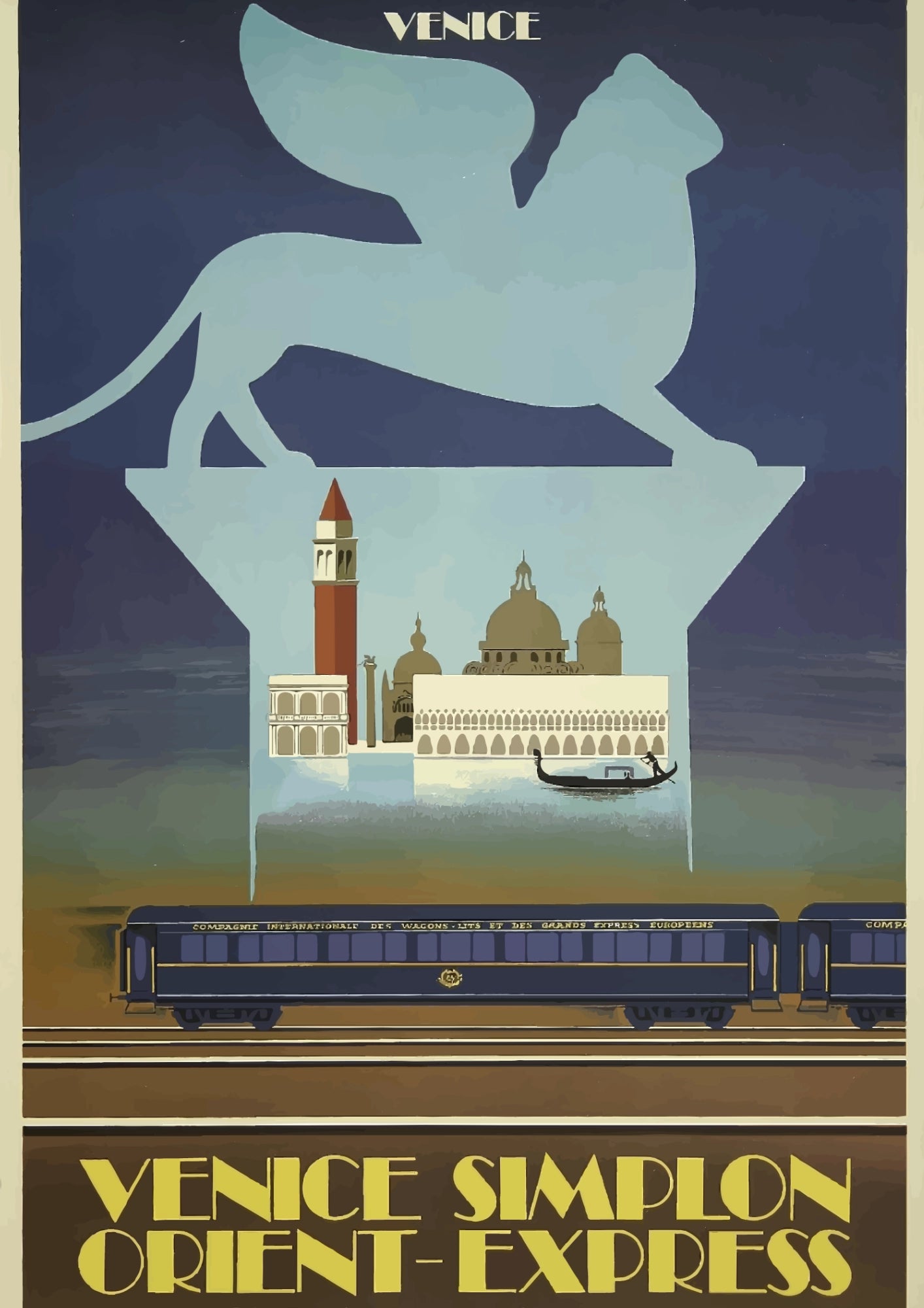 Wenecja Simplon Orient Express Plakat