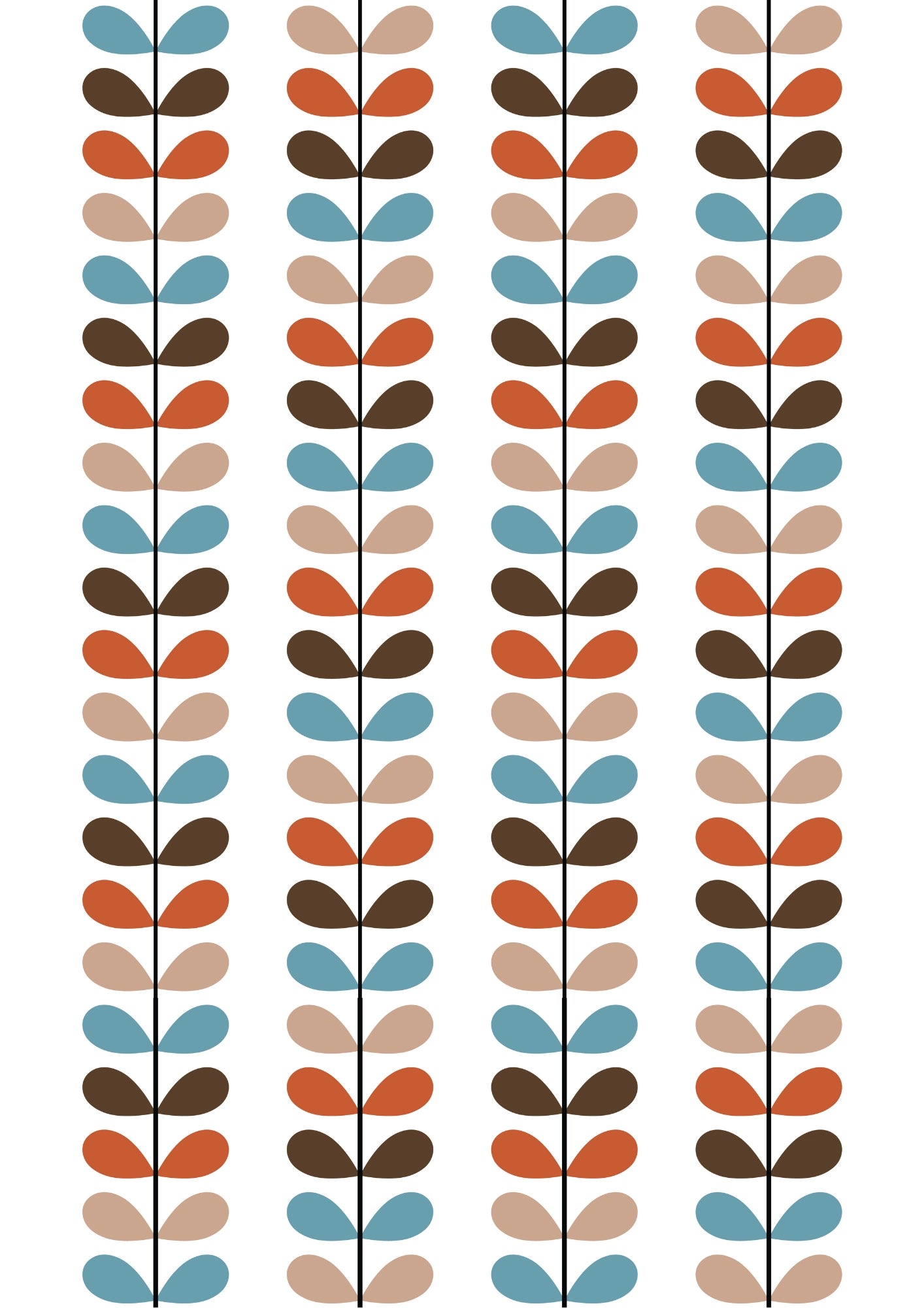 Geometryczne Liście w Pasach Plakat