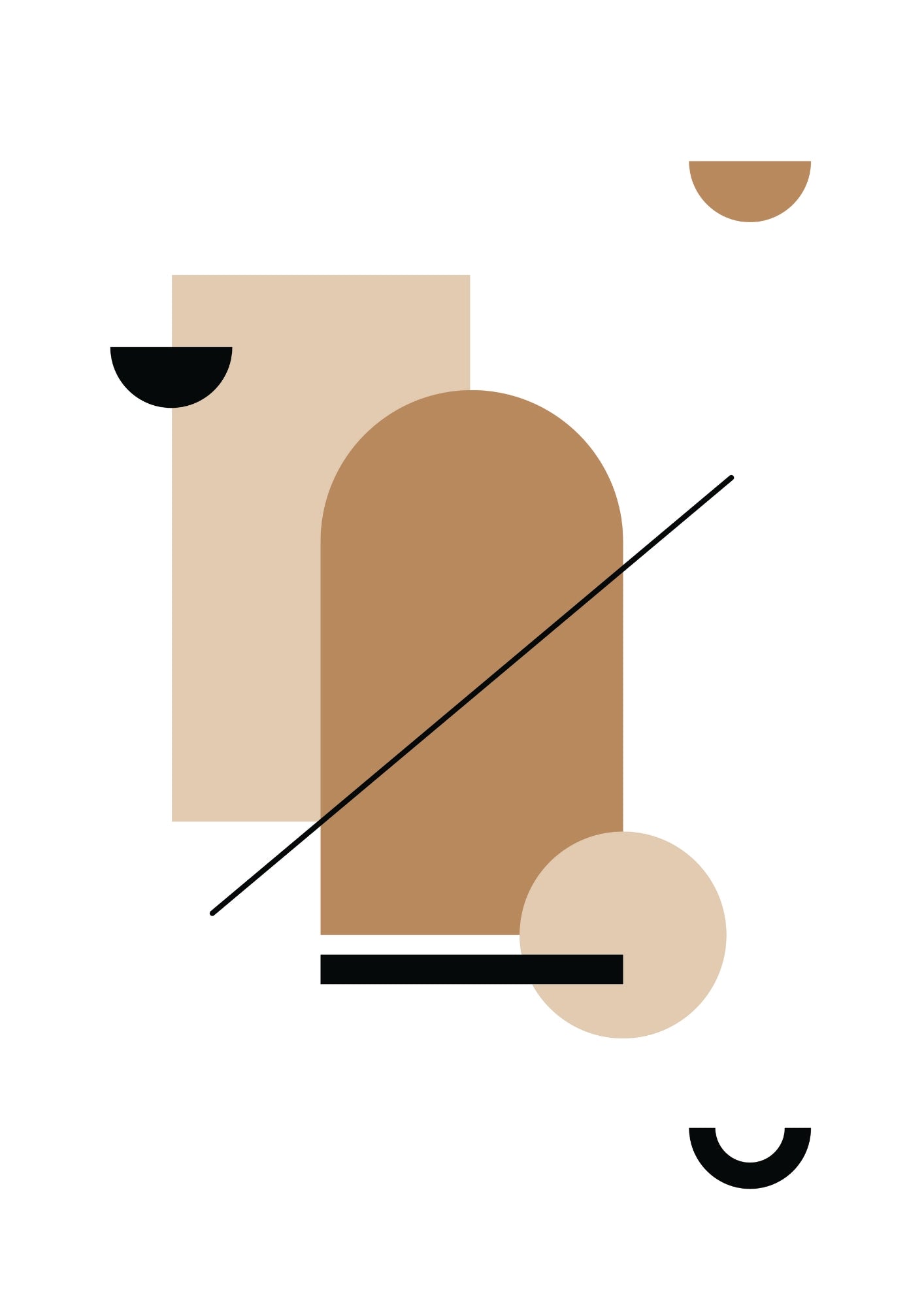 Geometryczne Formy w Ciepłych Odcieniach Plakat