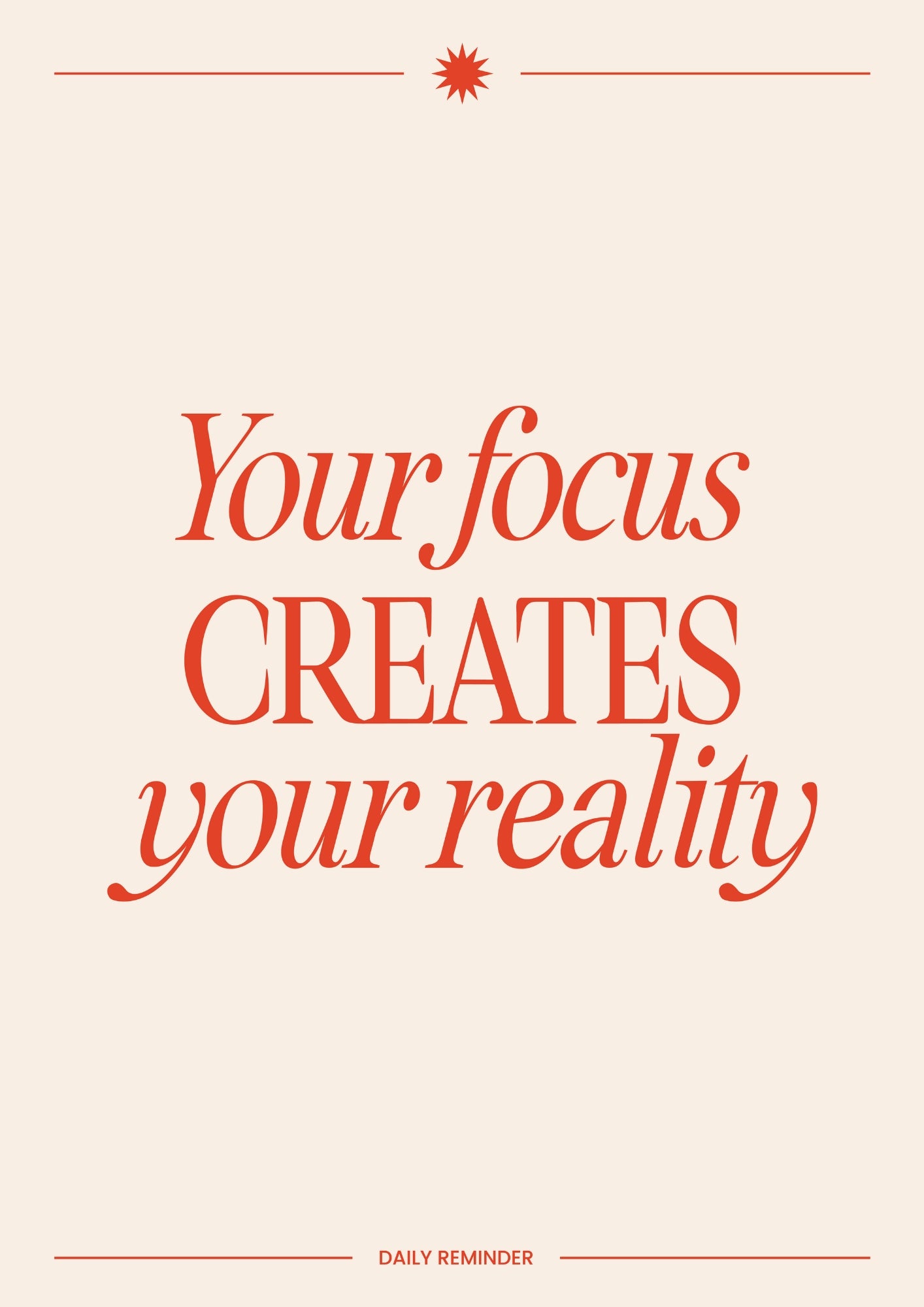 Twoje Skupienie Tworzy Rzeczywistość Plakat