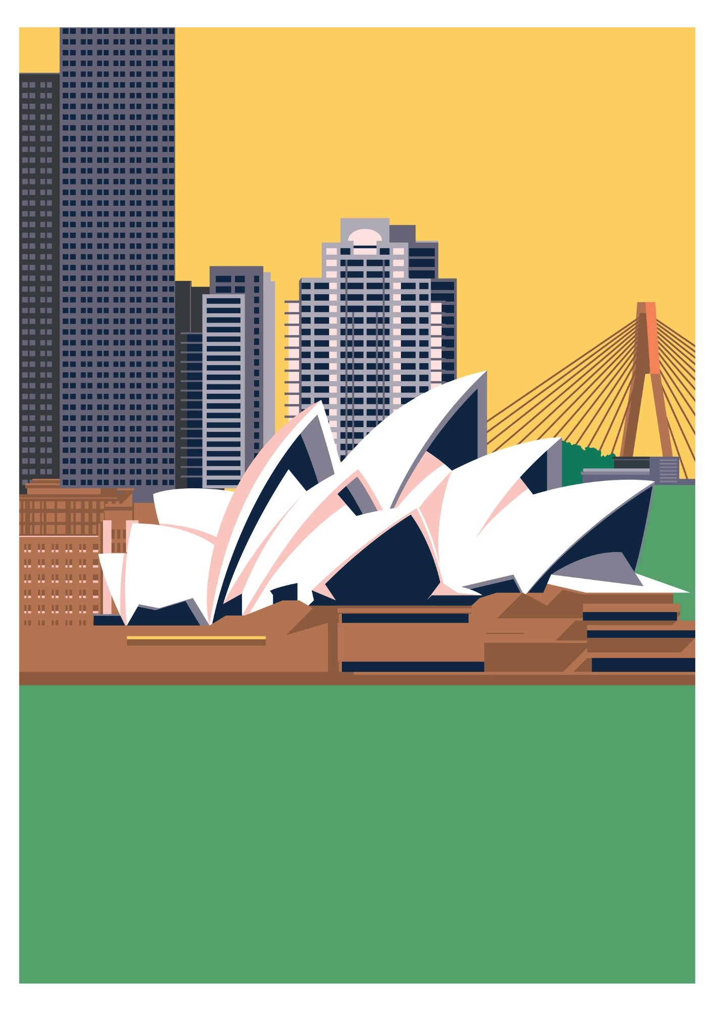 Ikoniczna Architektura Sydney na Tle Miasta Plakat