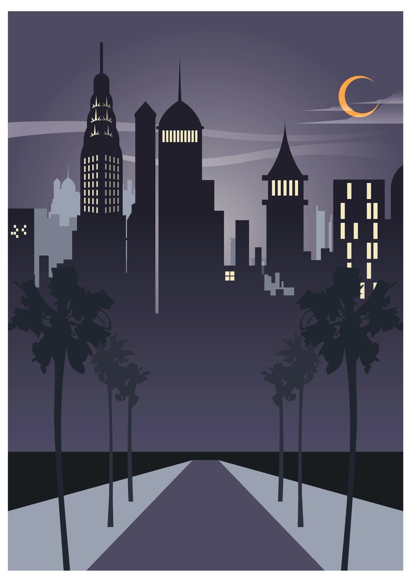 Mroczne Ulice Miasta Nocą - Plakat