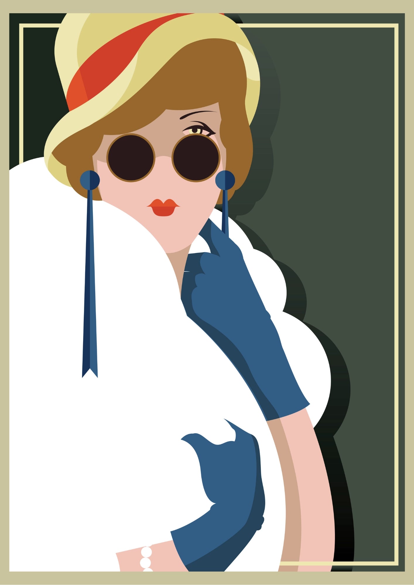 Elegancka Dama w Okularach – Plakat