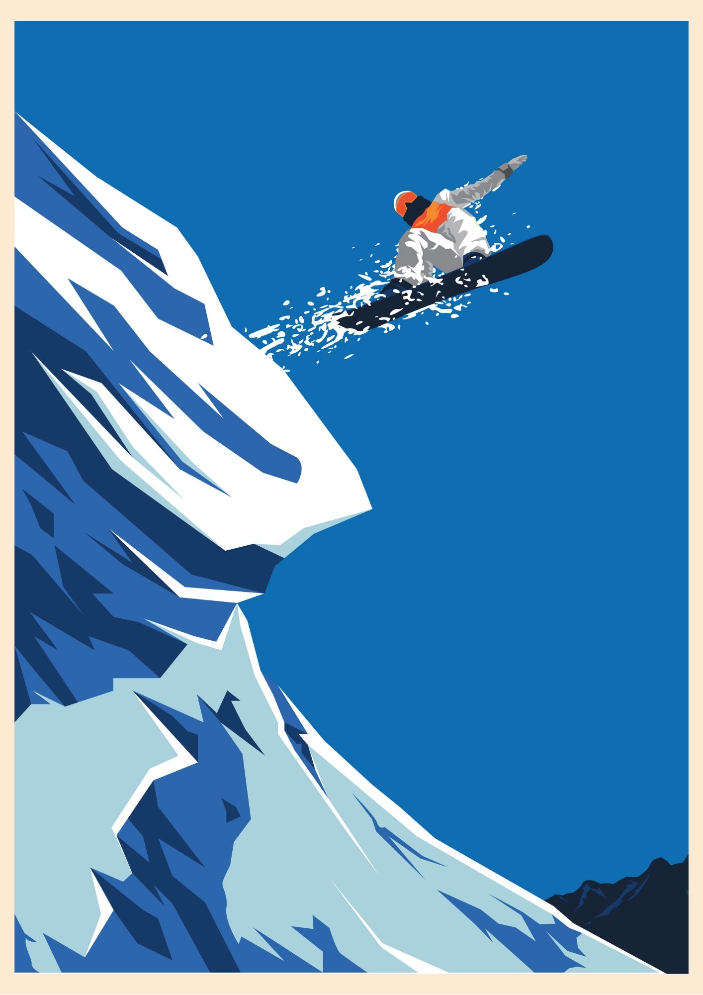 Ekstremalny Zjazd Snowboardzisty – Plakat