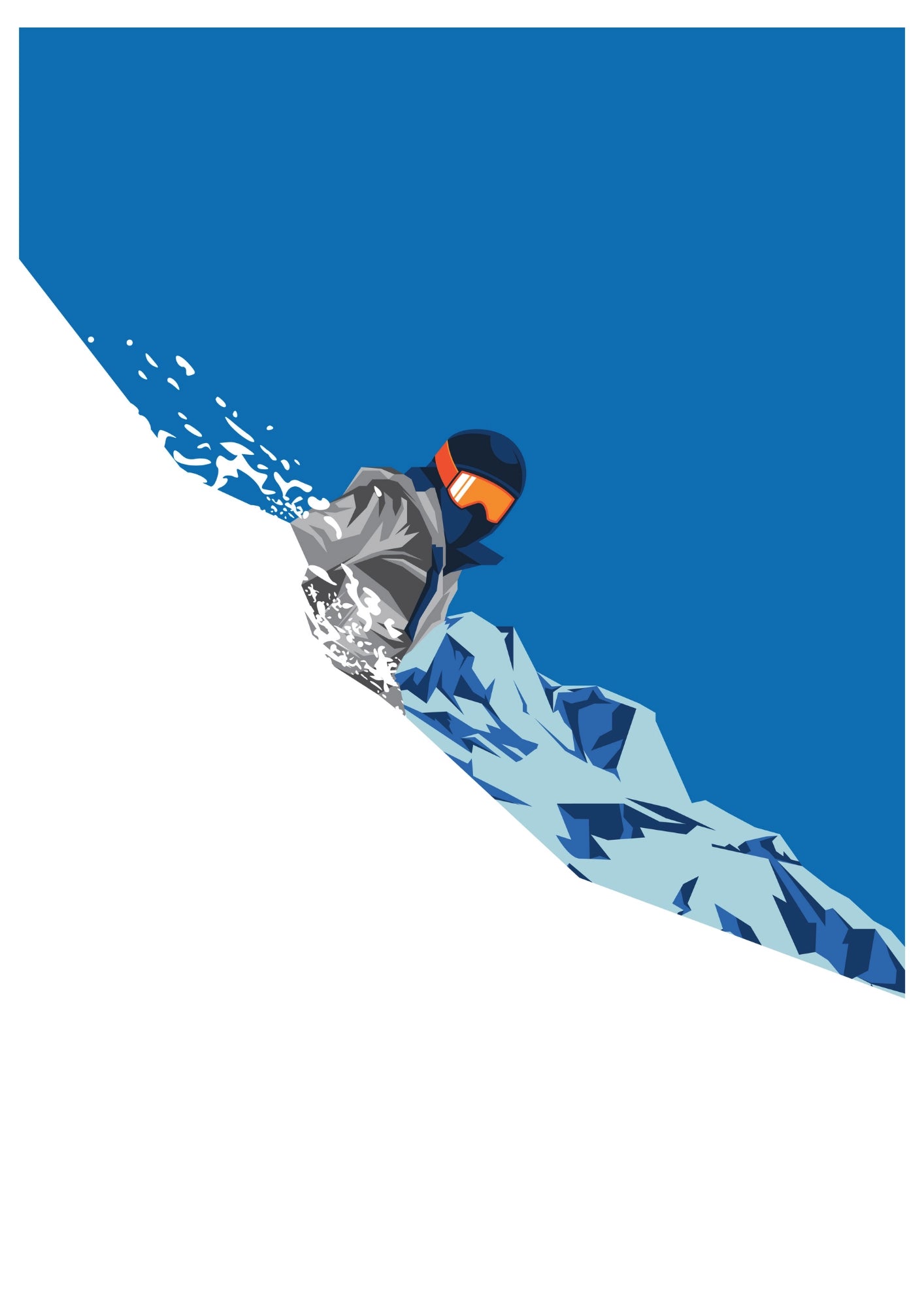 Zjazd Snowboardzisty w Górskiej Scenerii – Plakat