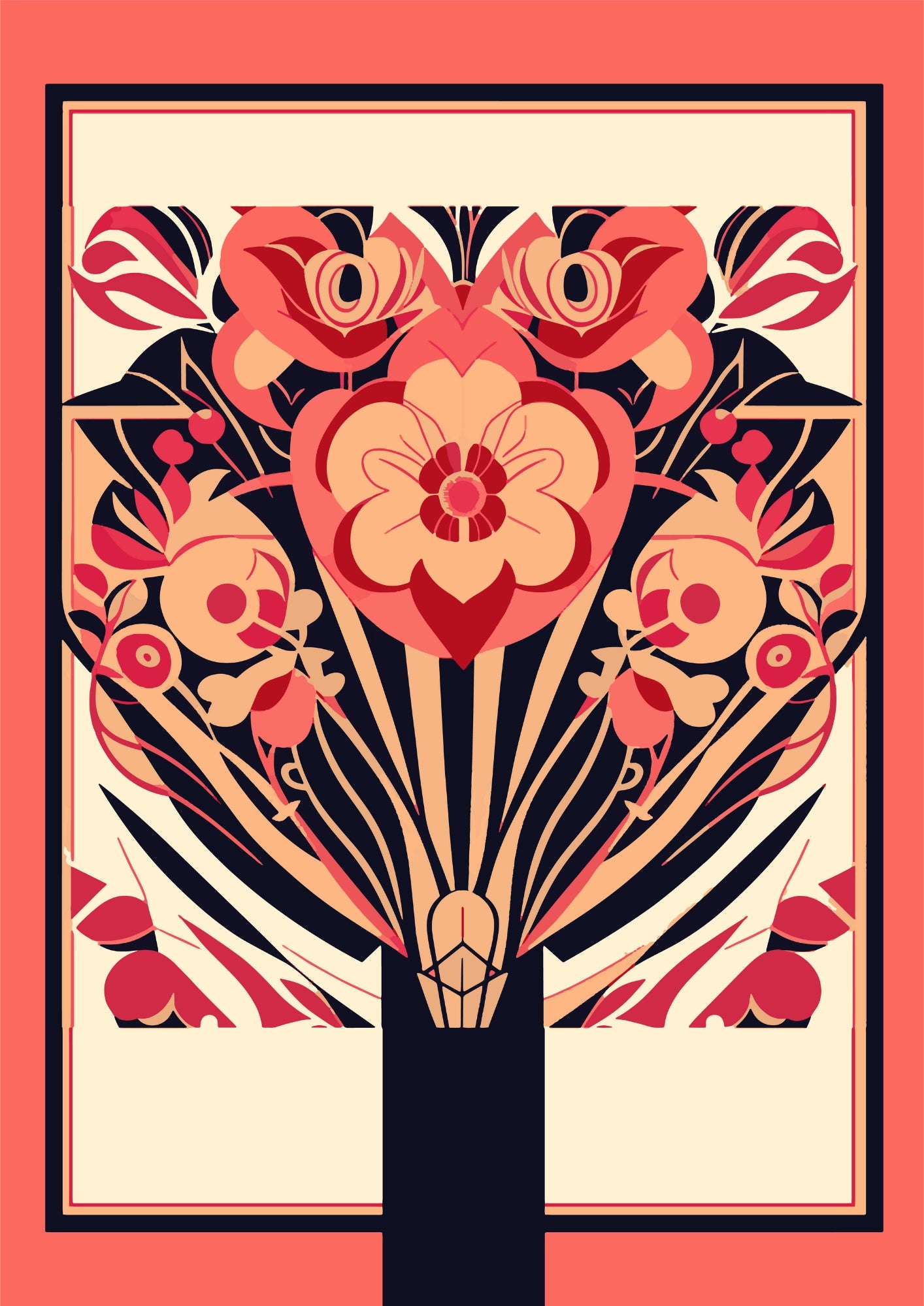 Kwiatowa Symfonia w Odcieniach Różu – Plakat