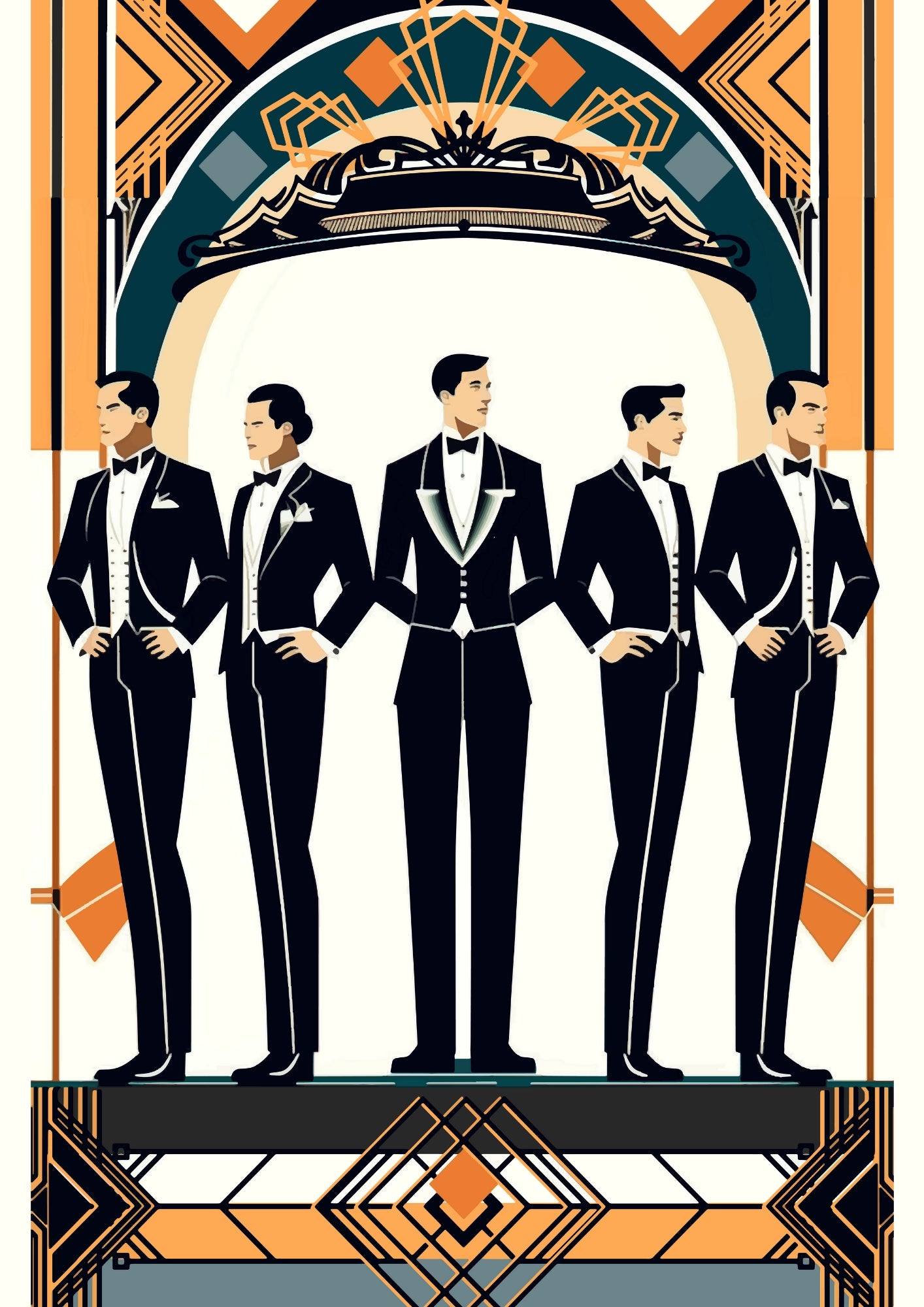Klasyczna Męska Elegancja w Stylu Art Deco – Plakat