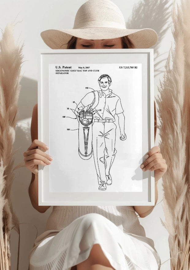 Ergonomiczna Torba Golfowa z Separatorem Kijów Plakat