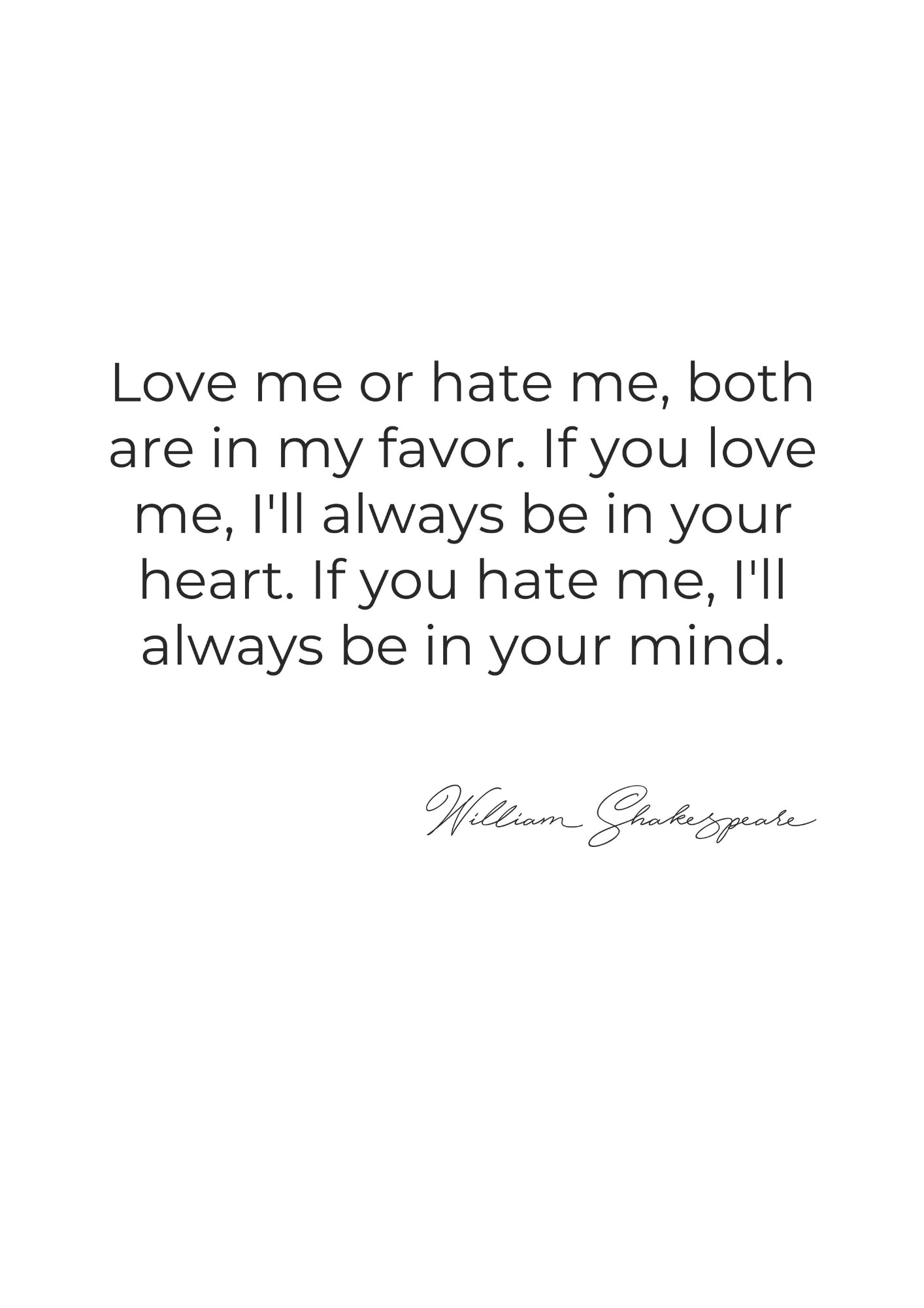 Cytaty Szekspira O Miłości Plakat