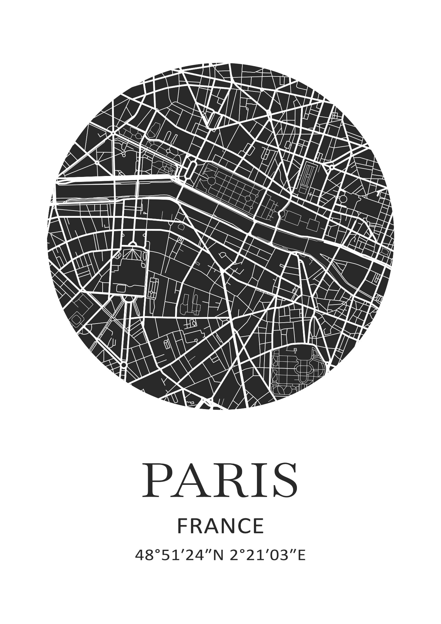 Mapa Miasta Paryż Plakat