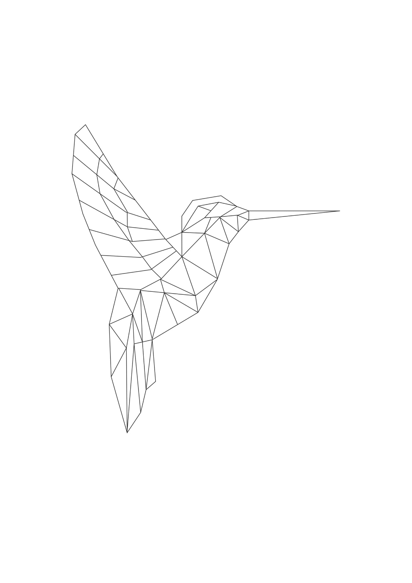 Koliberek w Geometrycznej Formie Plakat