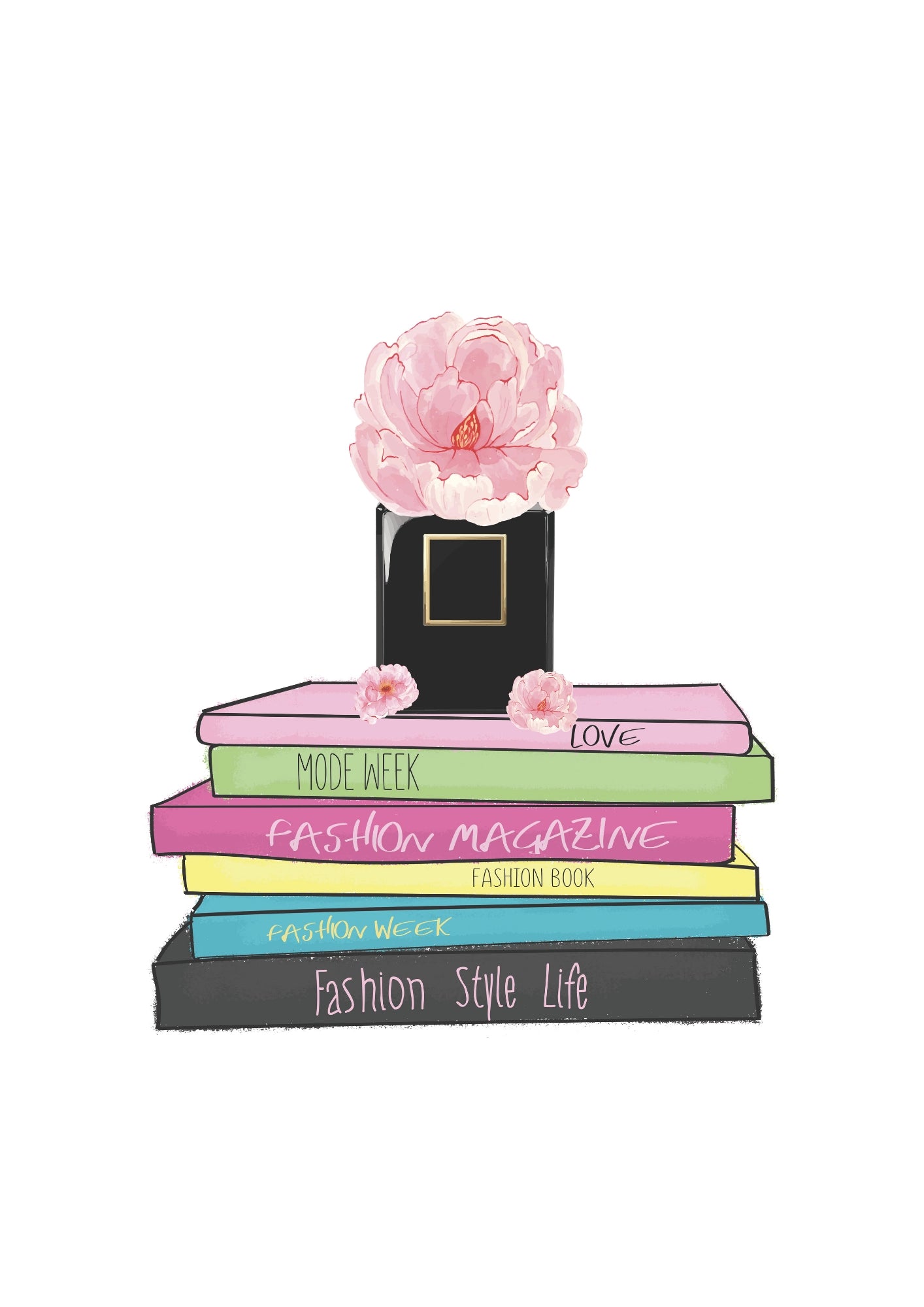 Kwiatowa Stylizacja Książek Plakat