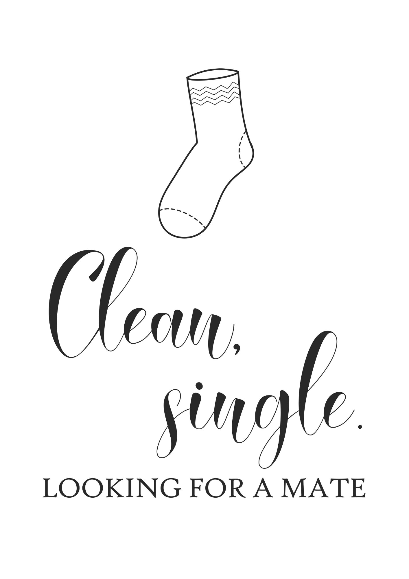 Czysta Skarpeta Szuka Towarzysza Plakat