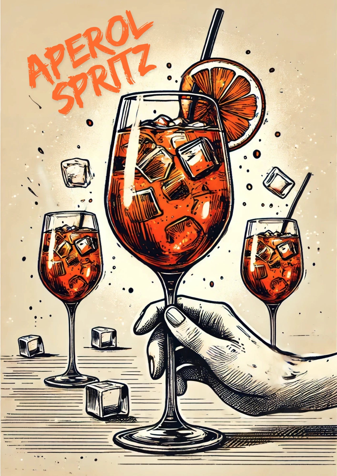 Letni Koktajl Aperol Spritz Plakat