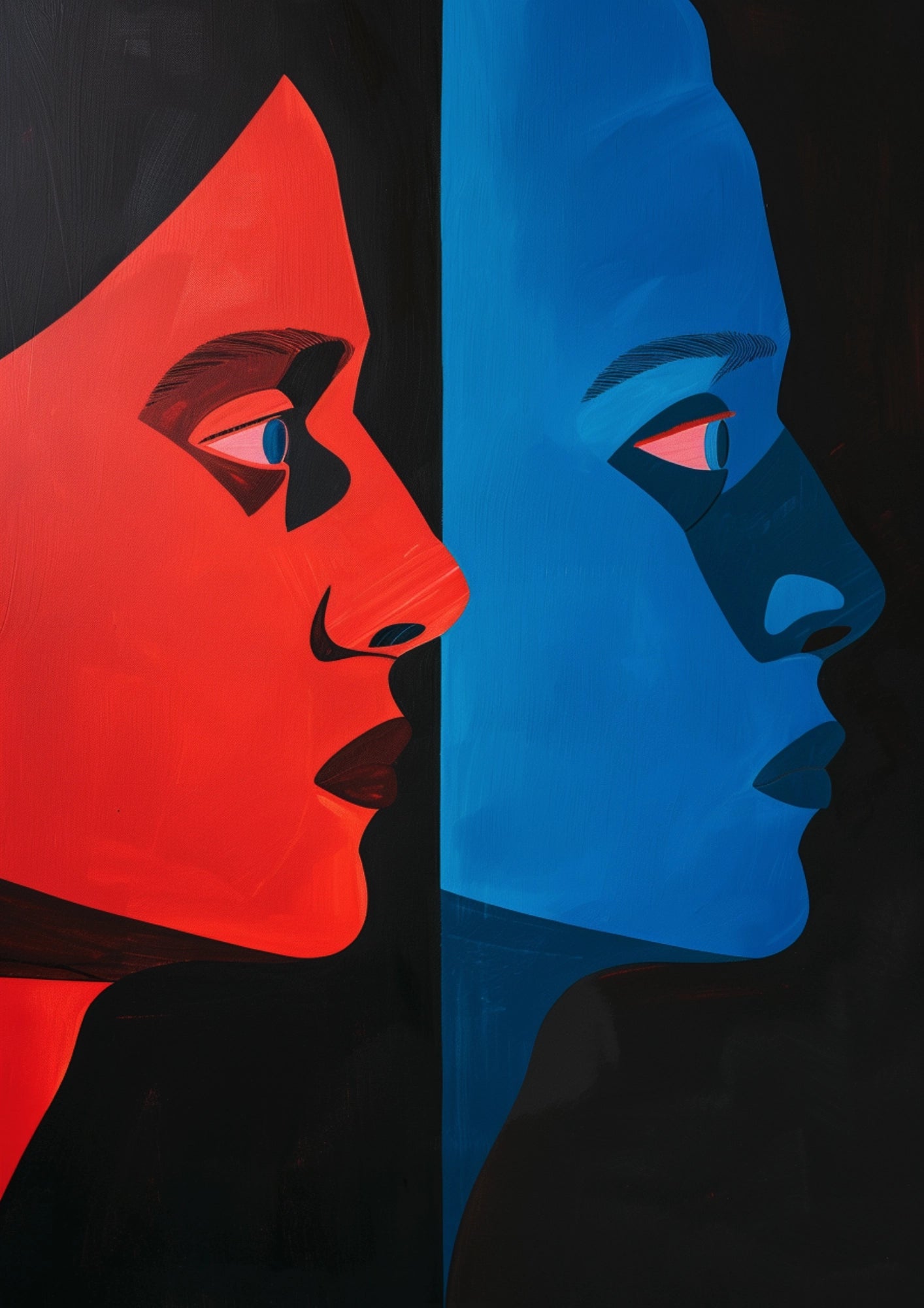 Kontrastujące Twarze Współczesnej Sztuki Plakat