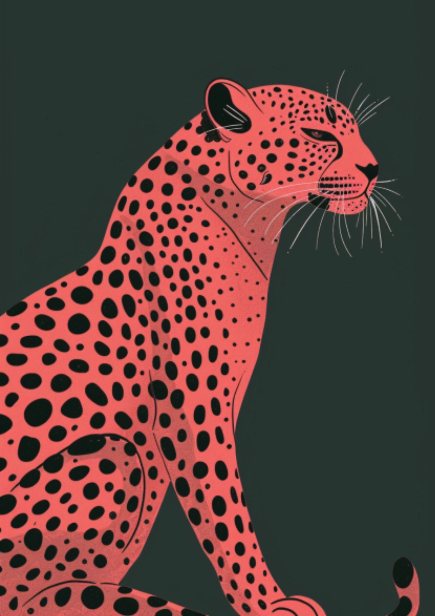 Czerwony Gepard Artystyczny Plakat