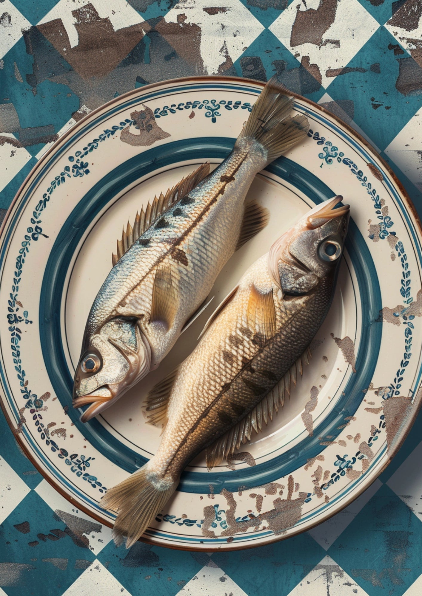 Ryby na Talerzu Artystyczny Plakat