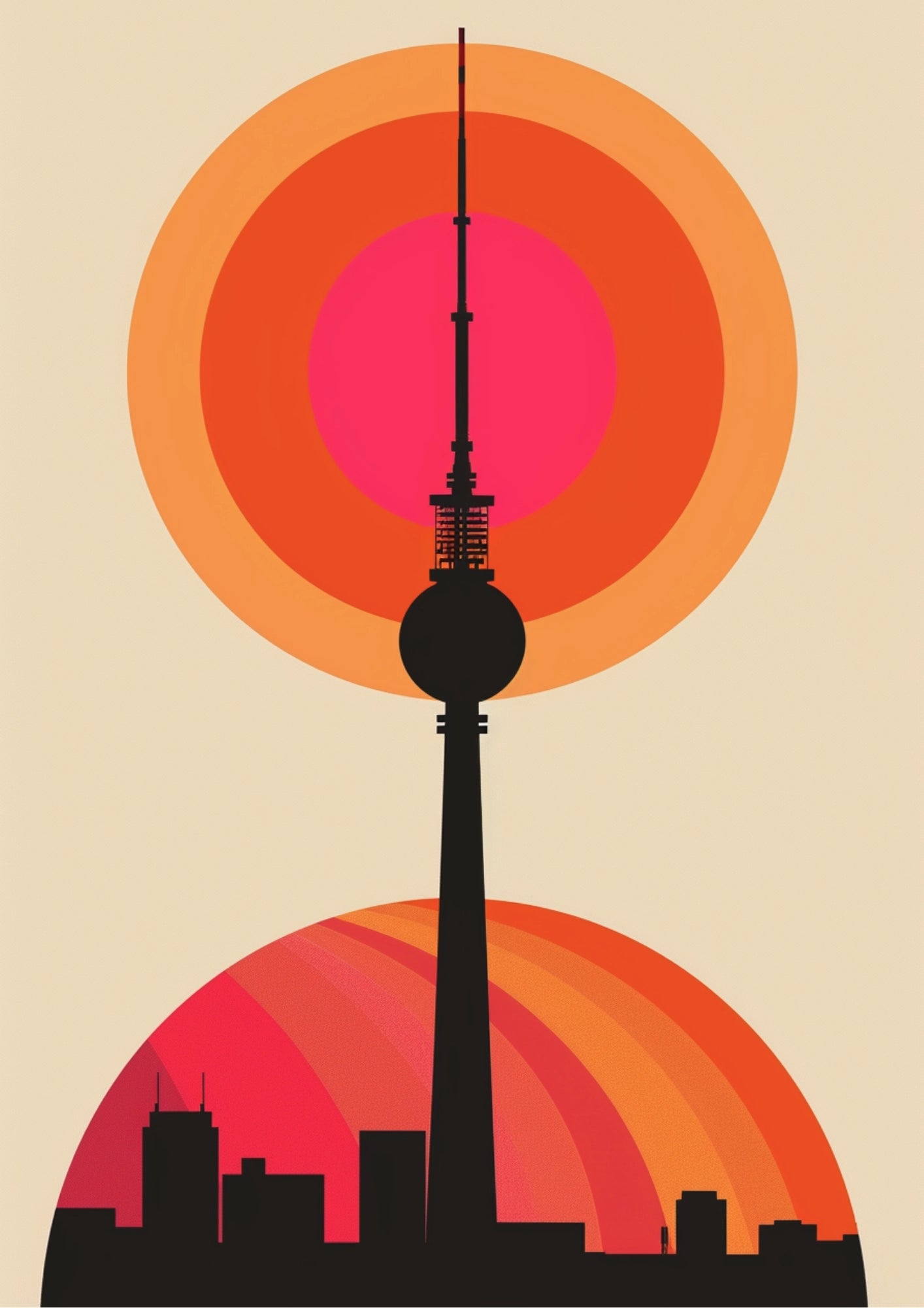 Berlińska Wieża Kosmiczny Zachód Plakat