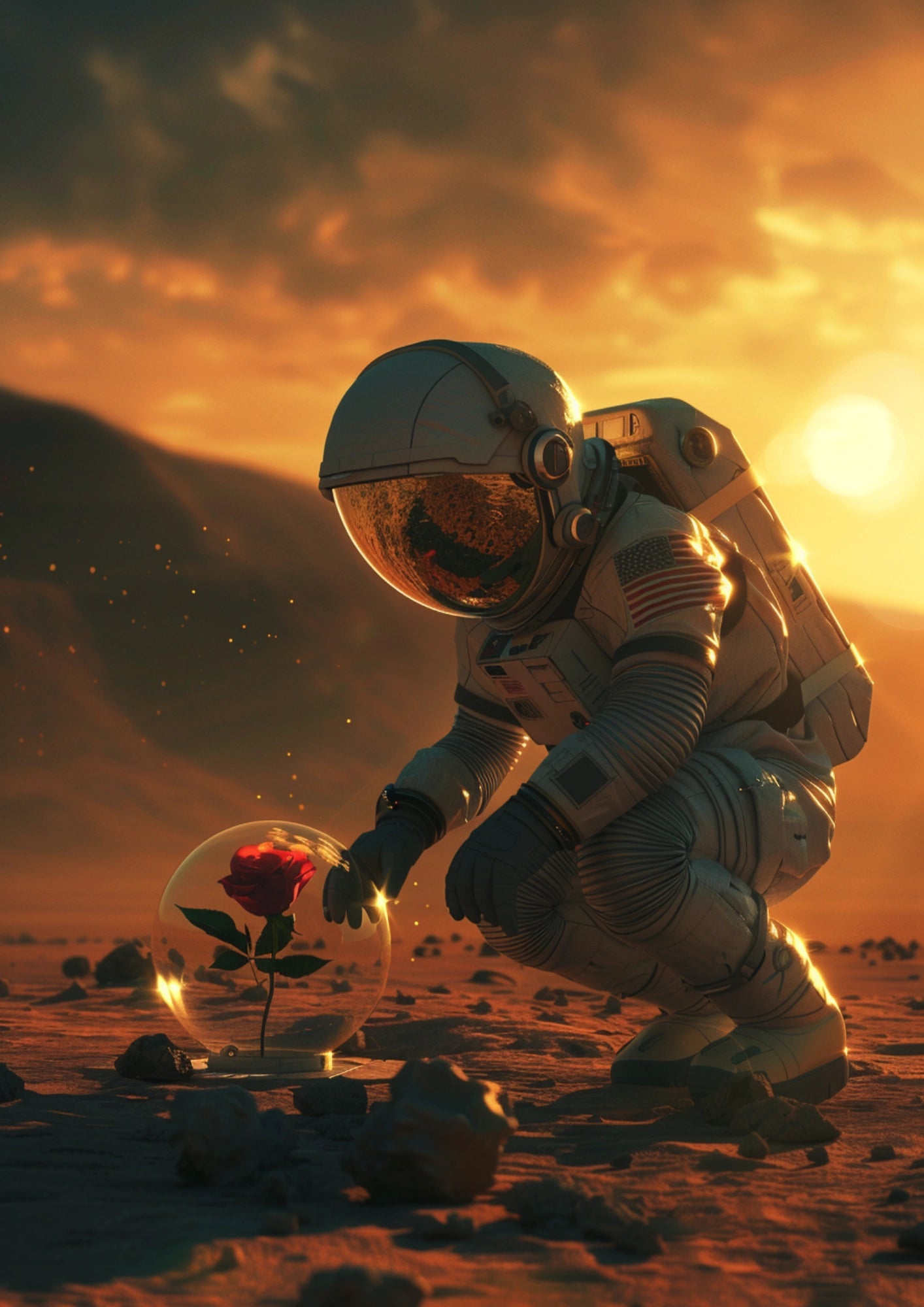 Kosmiczna Róża na Marsie Plakat