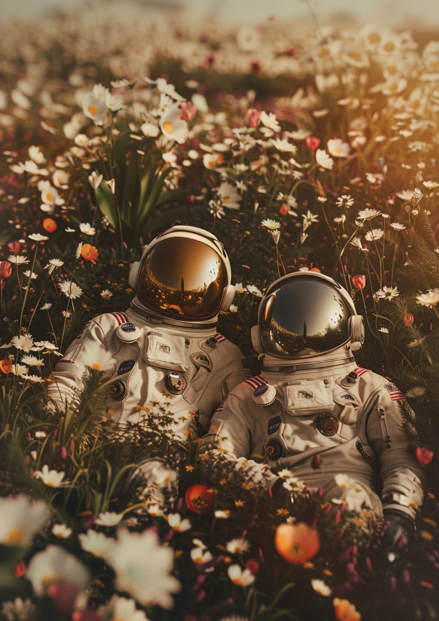 Kosmiczny Spacer Po Kwiatach Plakat