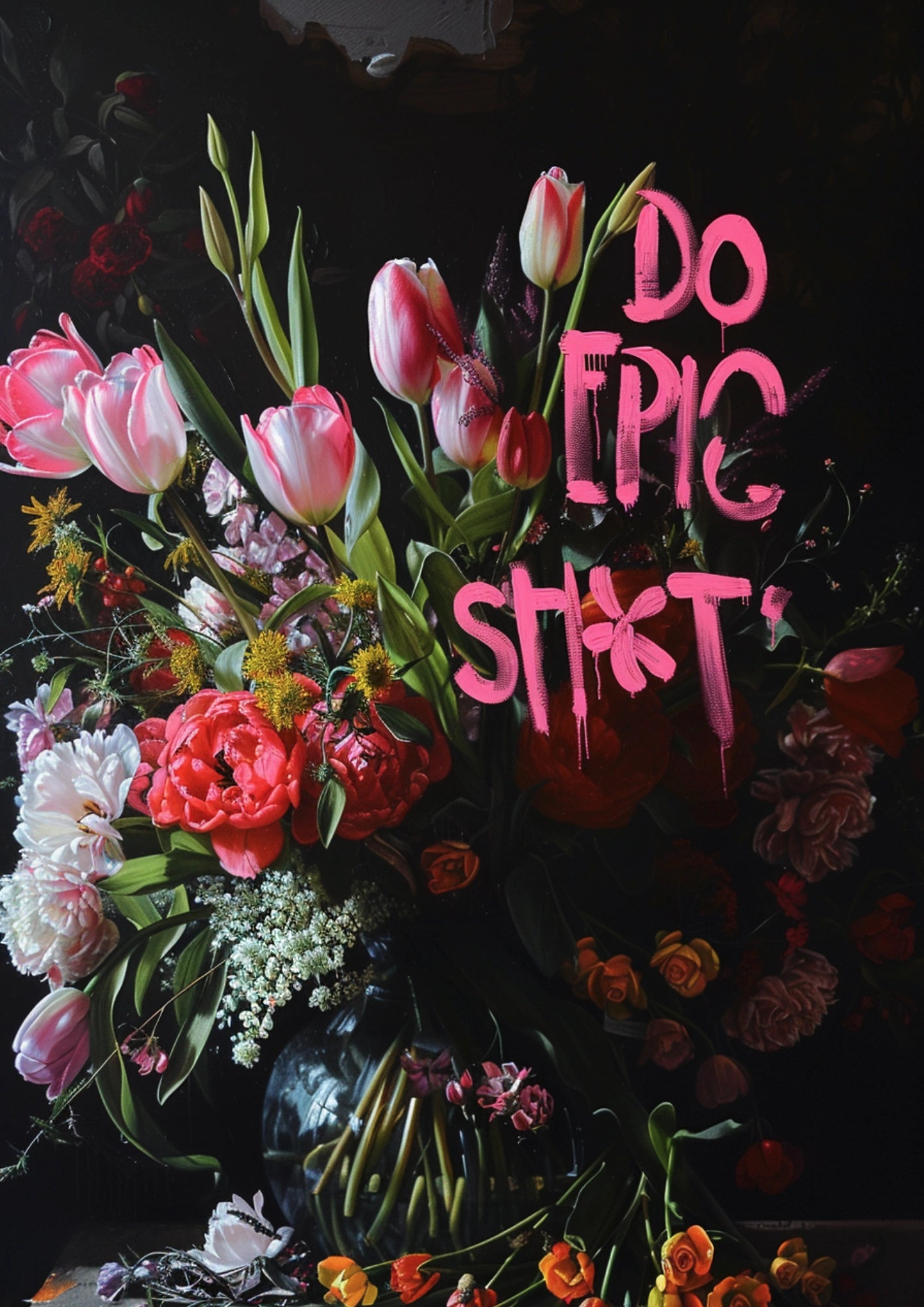 Kwiatowy Ekstrawagancki Inspirujący Plakat