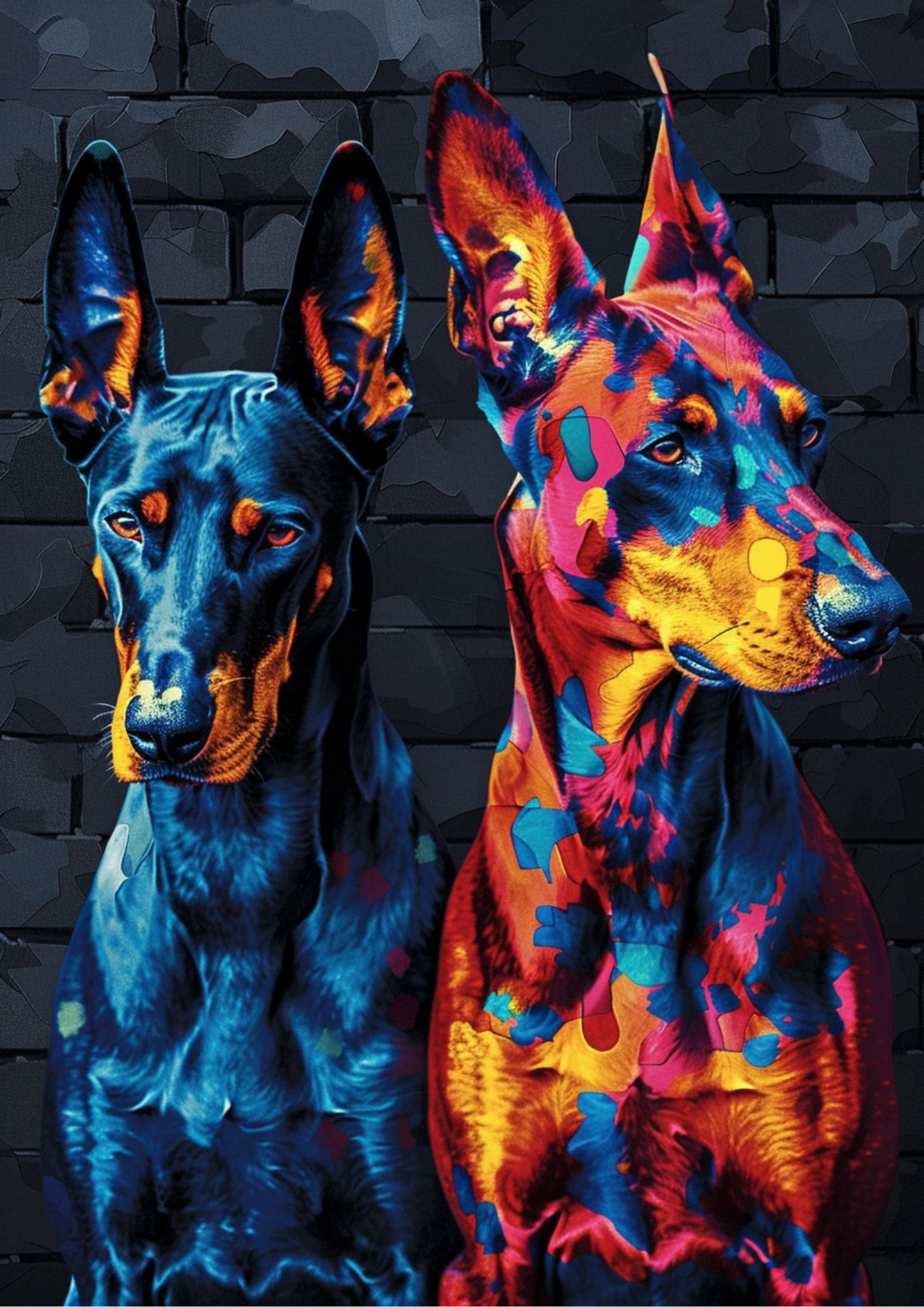 Kolorowe Psy na Ścianę Plakat