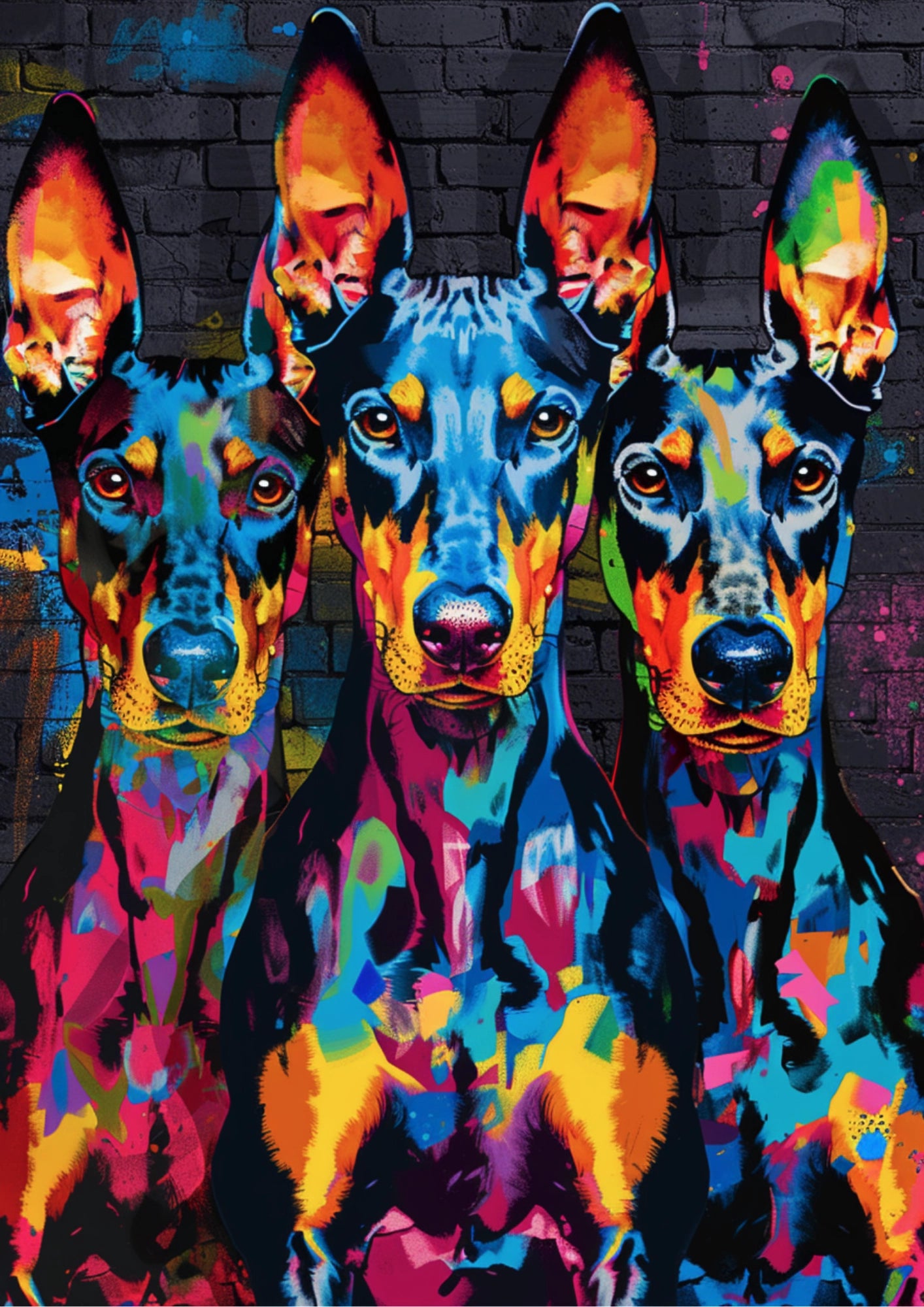 Kolorowe Psy Sztuka Nowoczesna Plakat